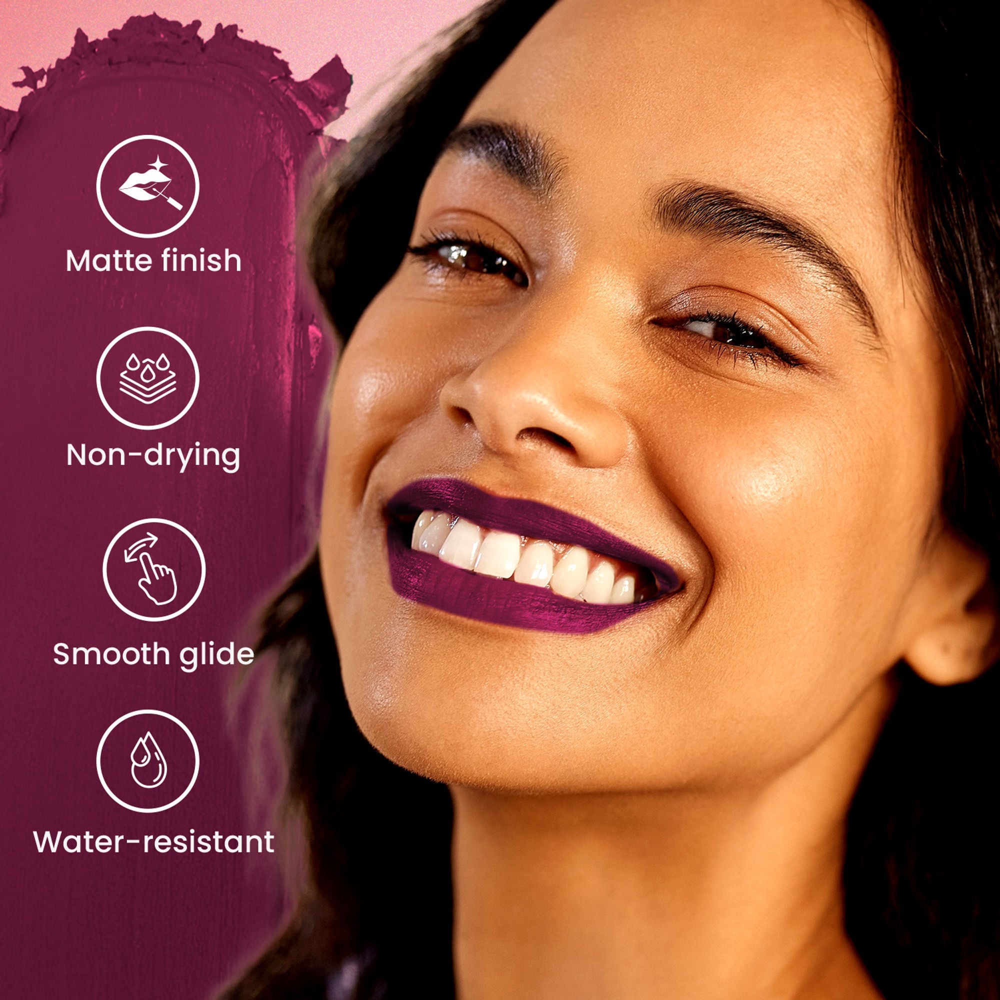 Swiss Beauty Pure Matte Lipstick , Non-Drying, Smooth Glide, Long Lasting - 210 Burgundy