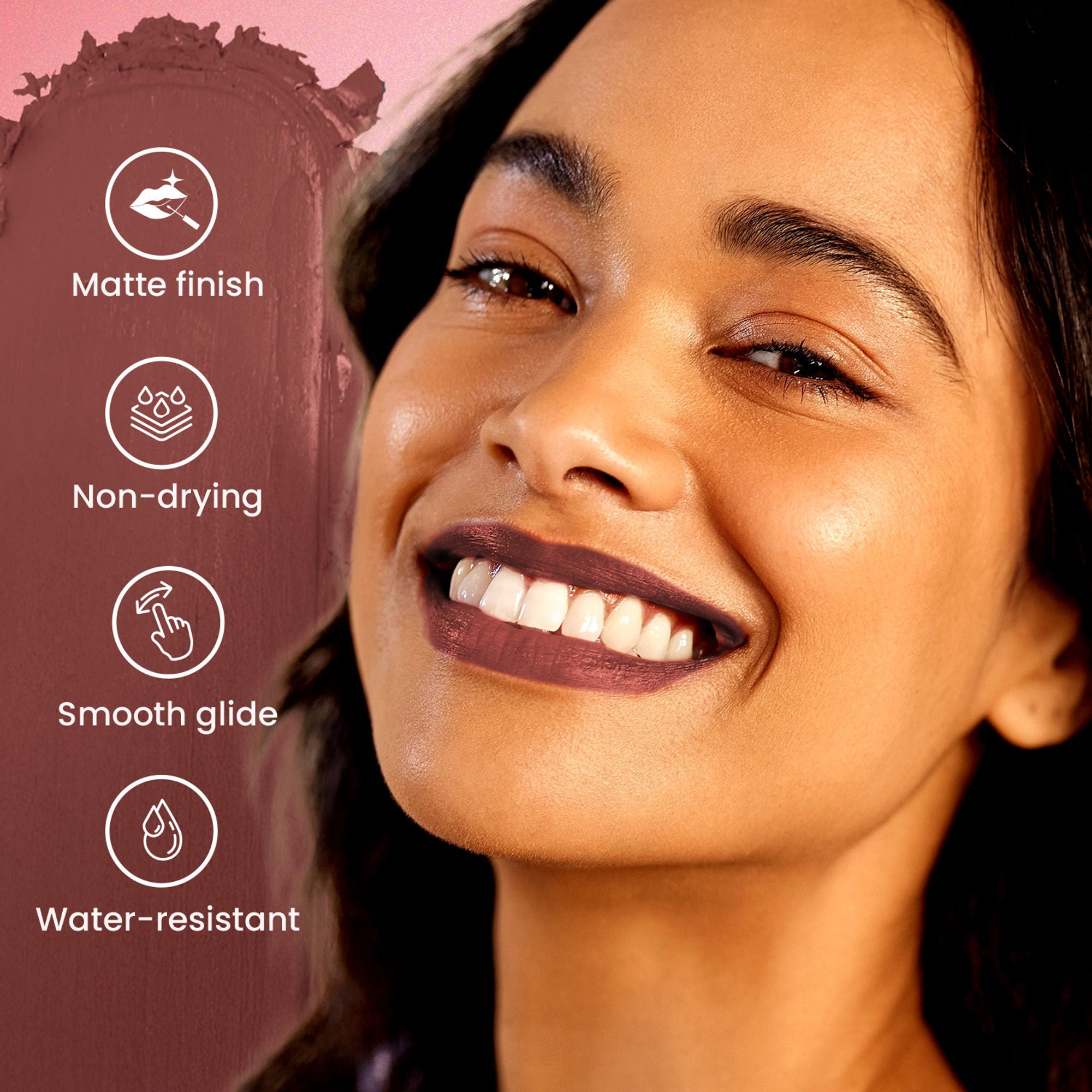 Swiss Beauty Pure Matte Lipstick , Non-Drying, Smooth Glide, Long Lasting - N215 Natural Coco