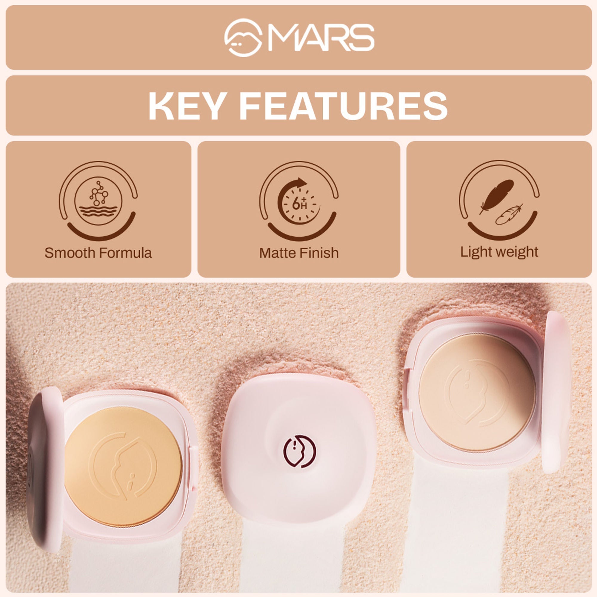 MARS Cosmetics Zero Oil Compact Powder - 04-Medium Beige