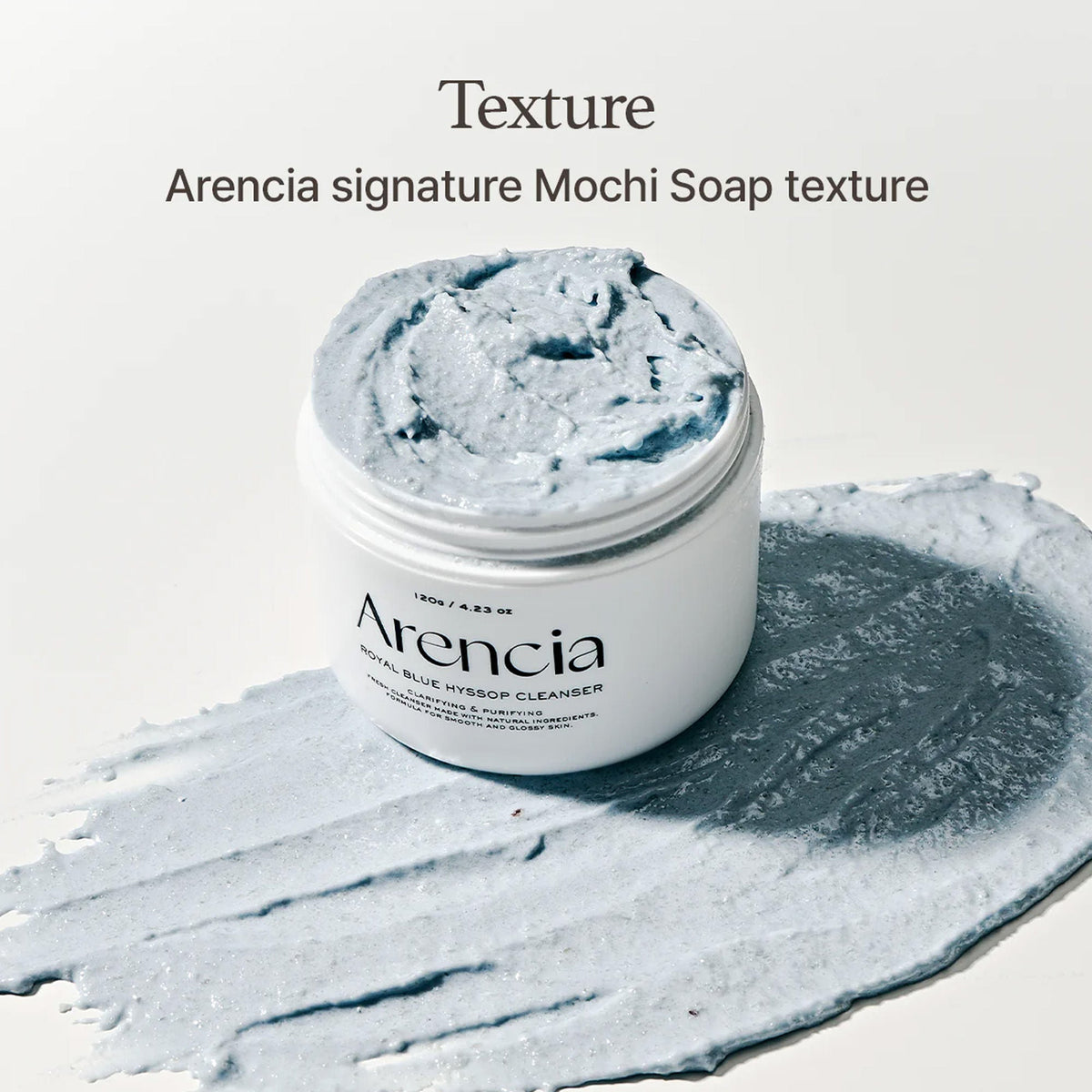 Arencia Fresh Blue Hyssop Rice Mochi Cleanser - Gentle Exfoliating Pore Care Korean Double Cleanser