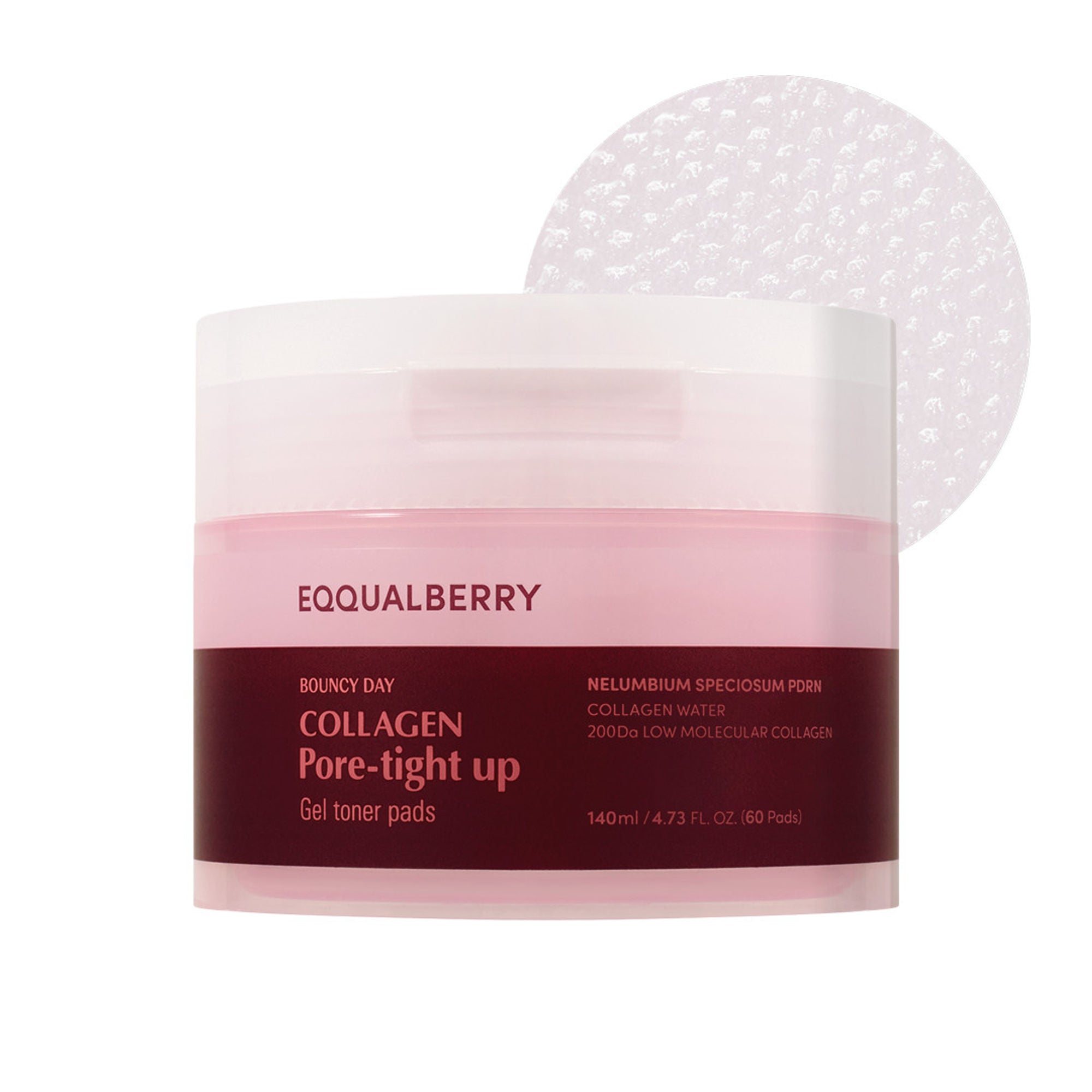 Eqqualberry Collagen Pore Tight-Up Gel Toner Pads – Hydrates & Refines Pores