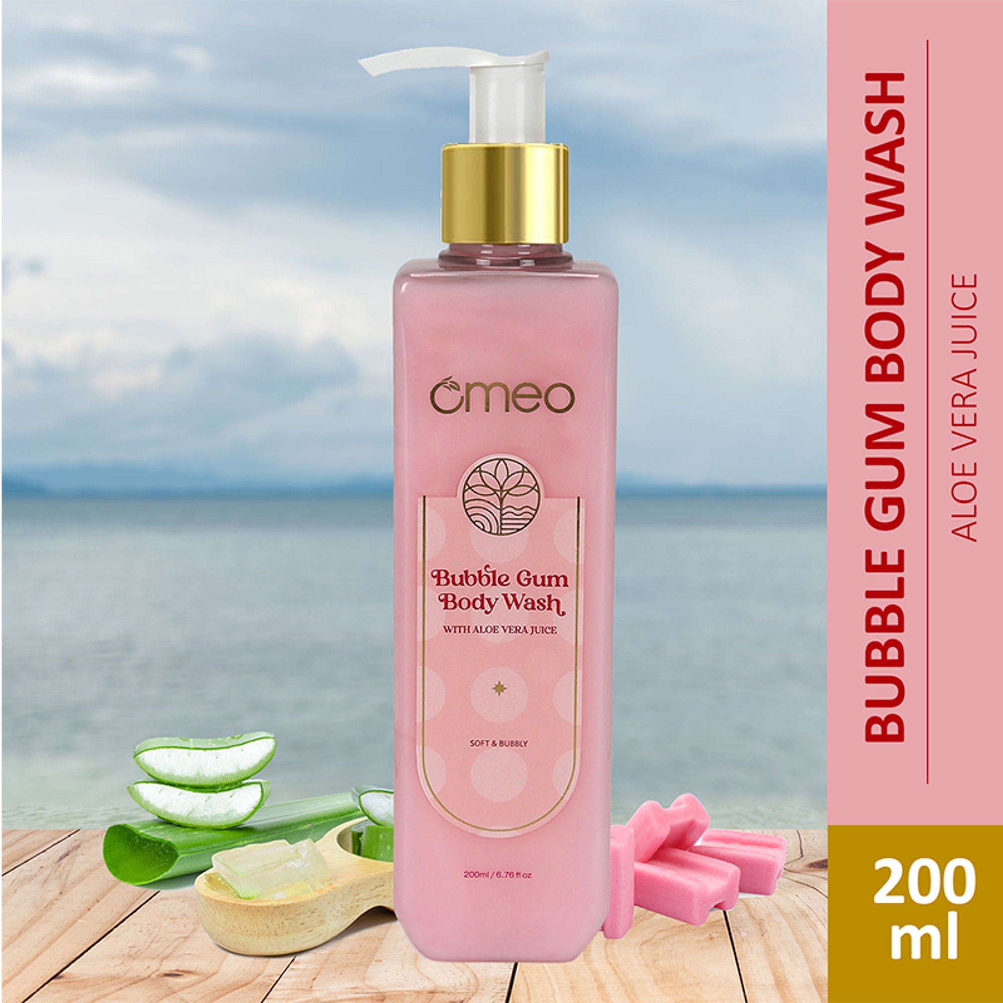 Omeo Bubble Gum Body Wash - Gentle Cleansing, Soft Nourshing Body Wash