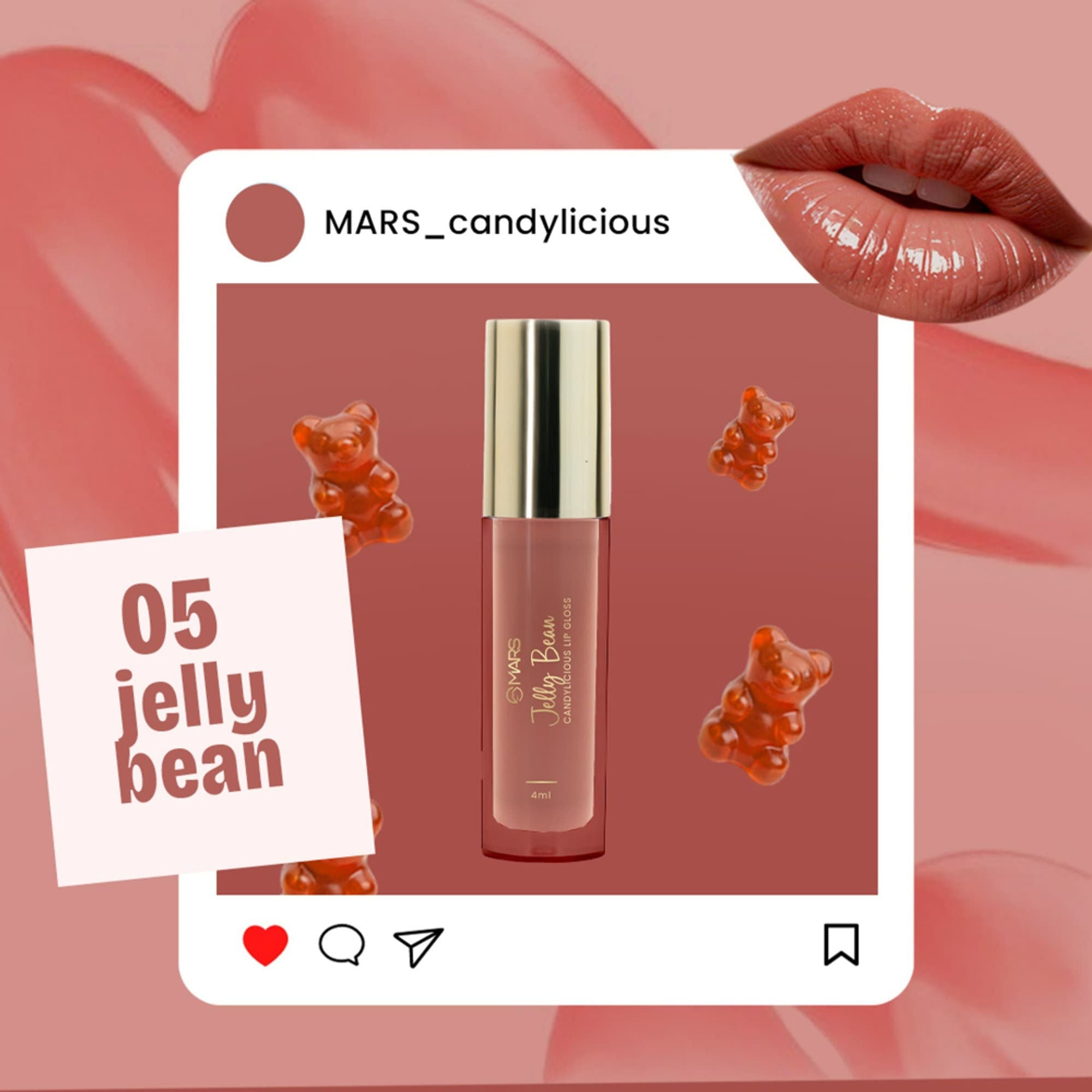 MARS Cosmetics Candylicious Colored Lip Gloss - Jelly Bean