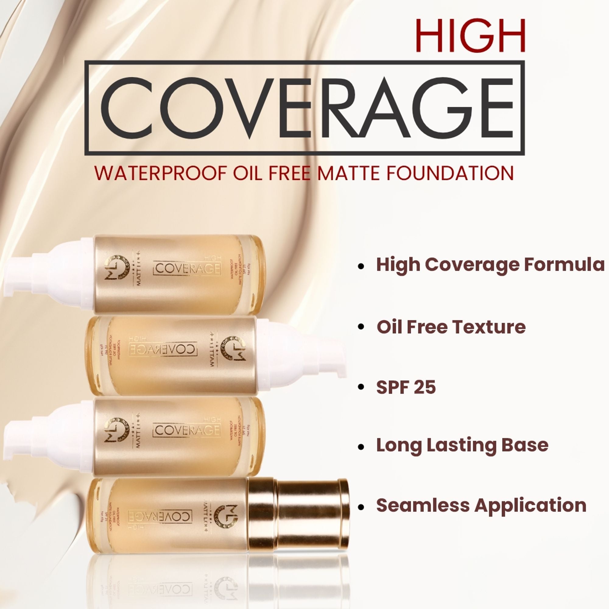 Matt Look High Coverage Foundation - Fawn