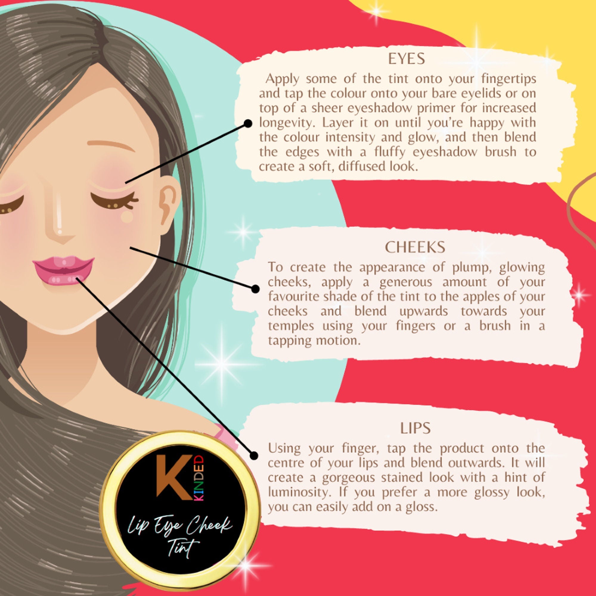 KINDED Lip, Eye and Cheek Tint - Peachy Nude