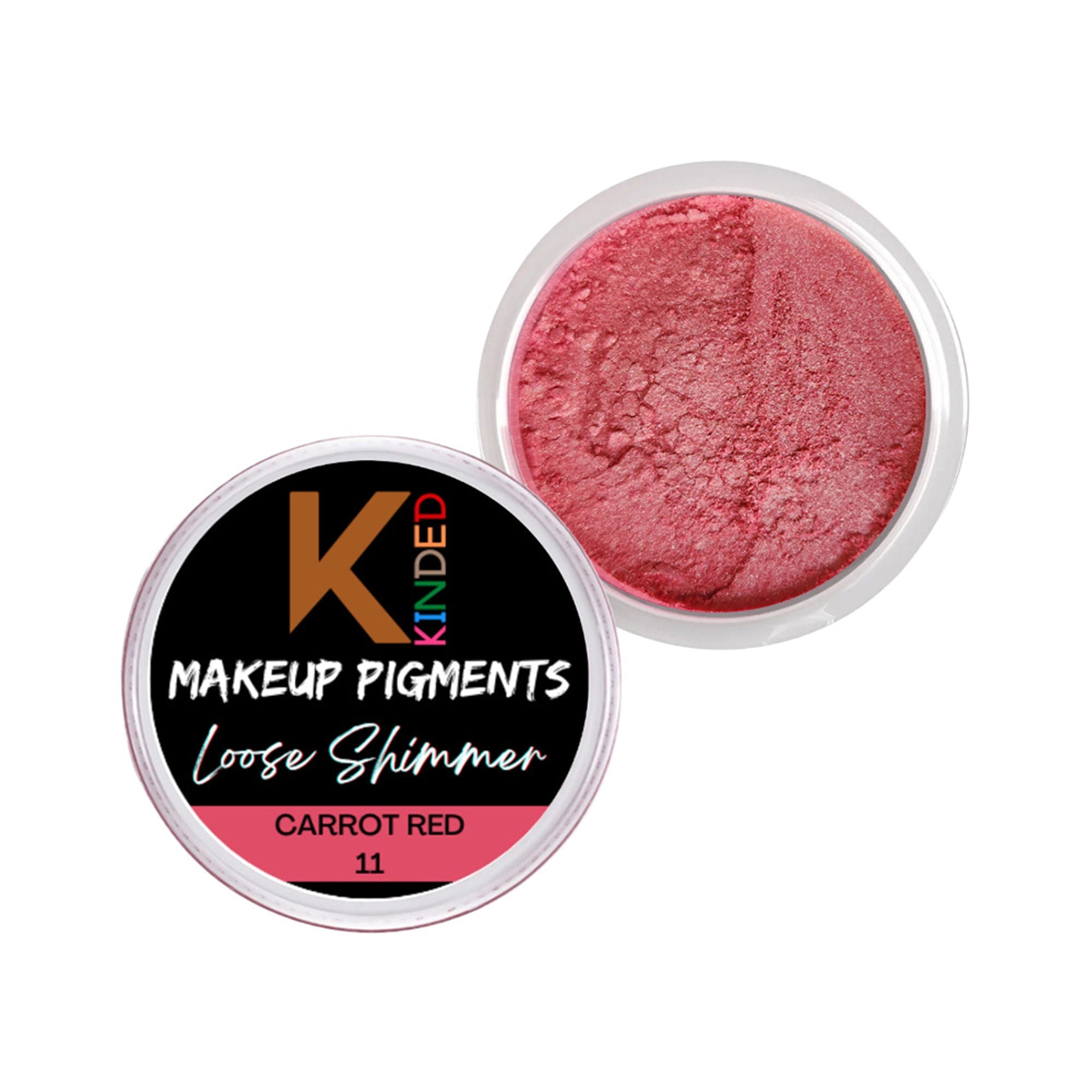 KINDED Loose Shimmer Makeup Foil Pigments Powder - Carrot Red