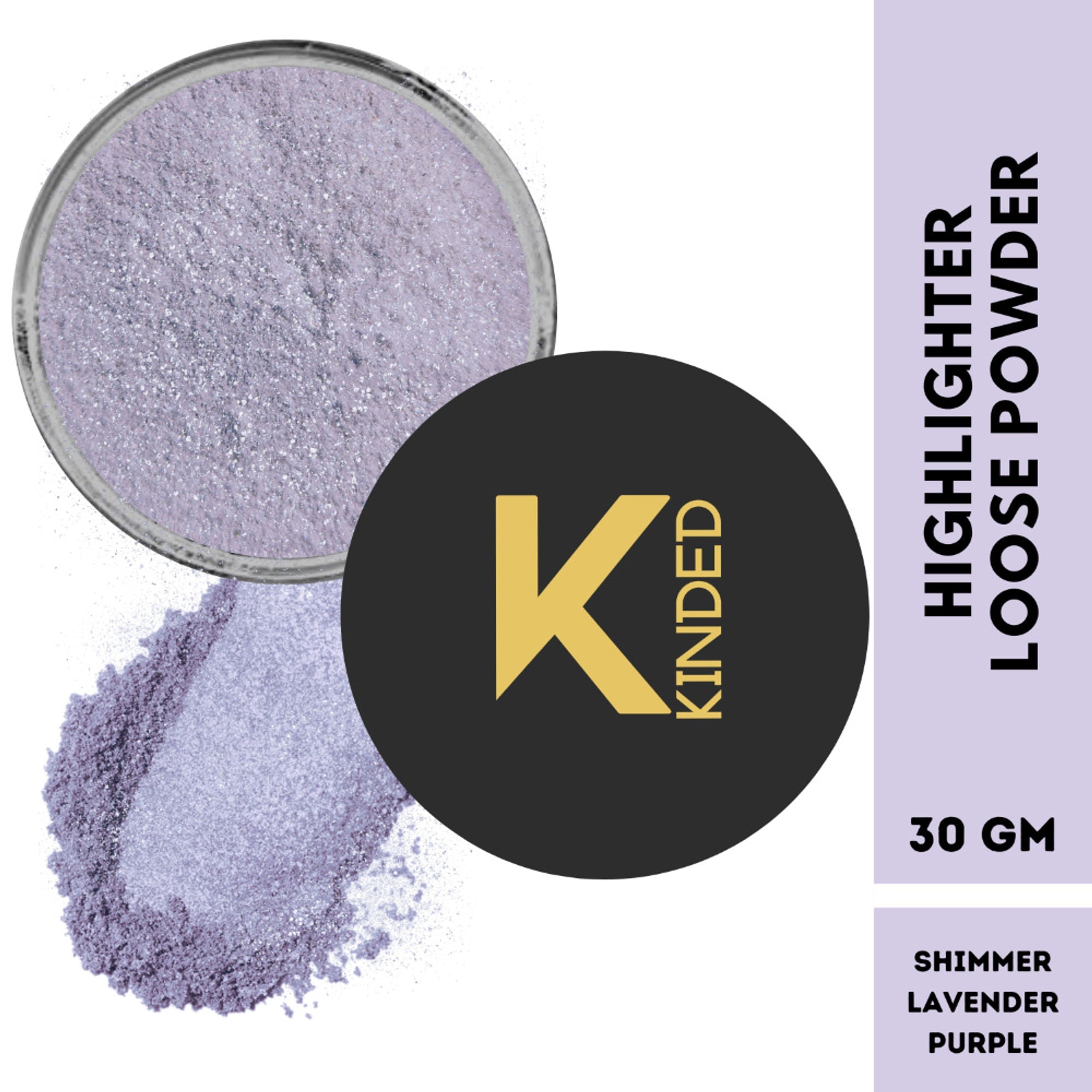 KINDED Highlighter Loose Powder - Shimmer Lavender Purple