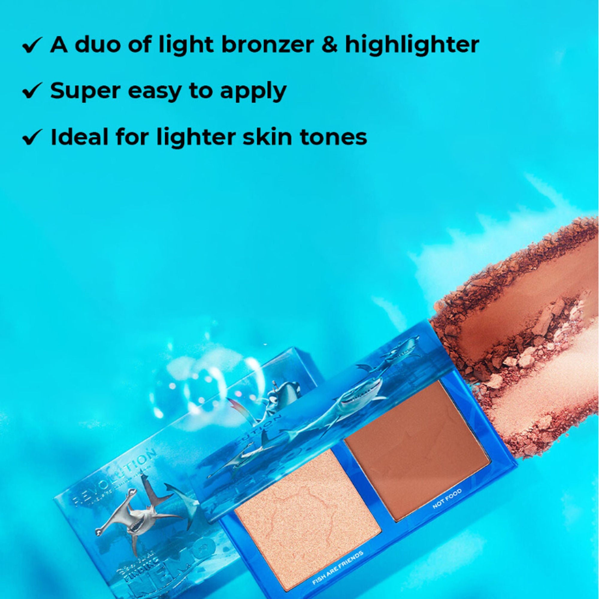 Makeup Revolution Disney Pixar's Finding Nemo X Revolution Bronzer & Highlighter Palette - Wake Up