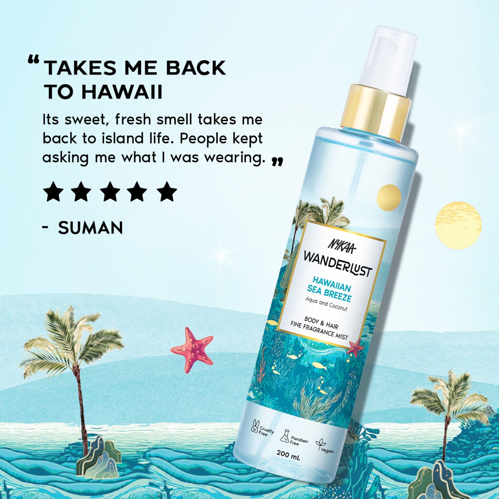 Wanderlust Fragrance Mist For Her - Hawaiian Sea Breeze
