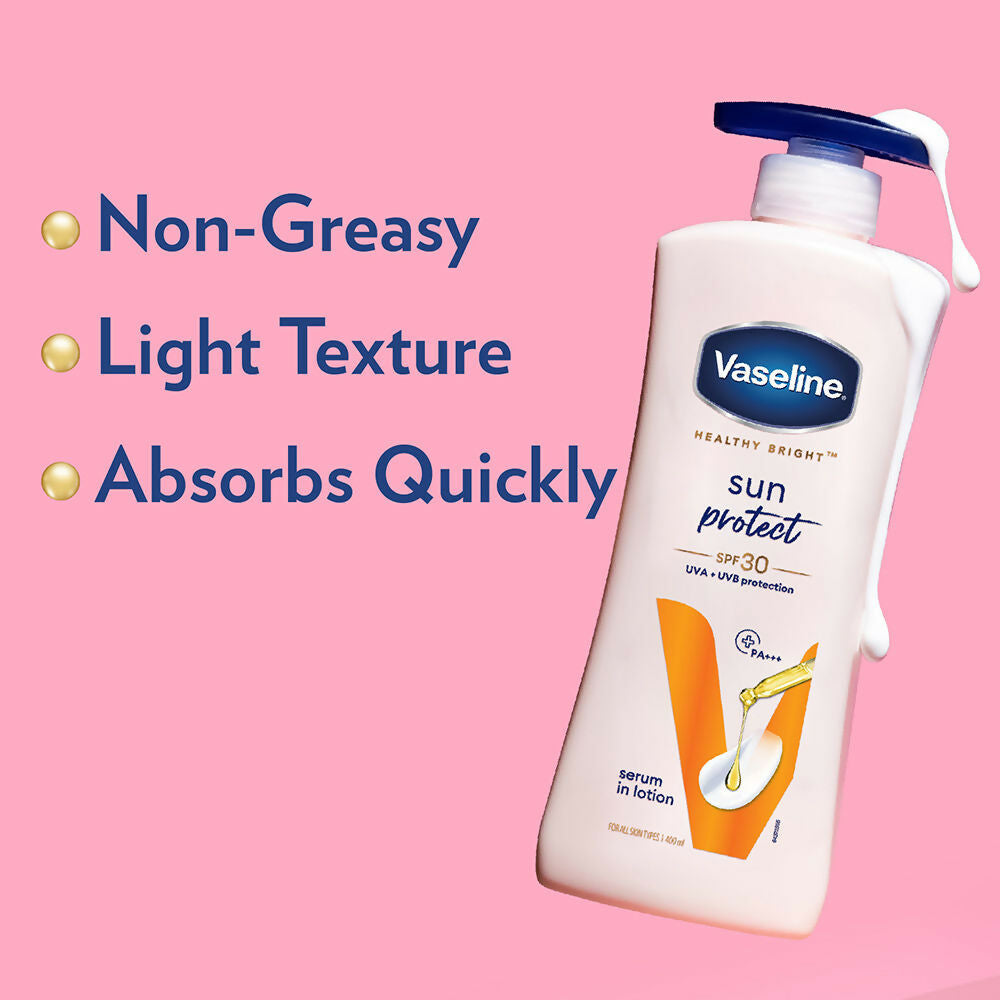 Vaseline Sun Protect SPF 30 Body Lotion & Gluta-Hya Overnight Radiance Serum-In-Lotion Combo