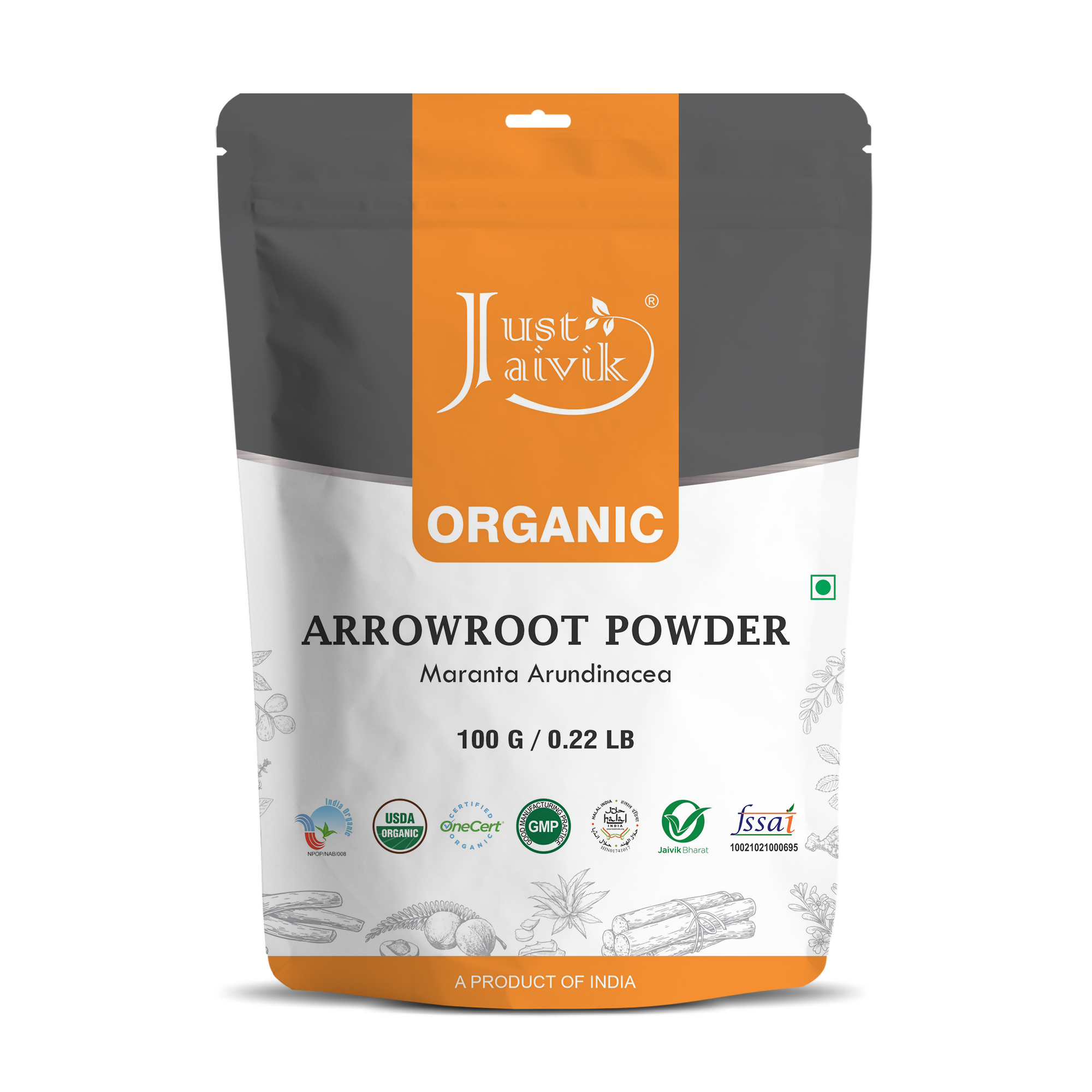 Just Jaivik Organic Arrowroot Powder