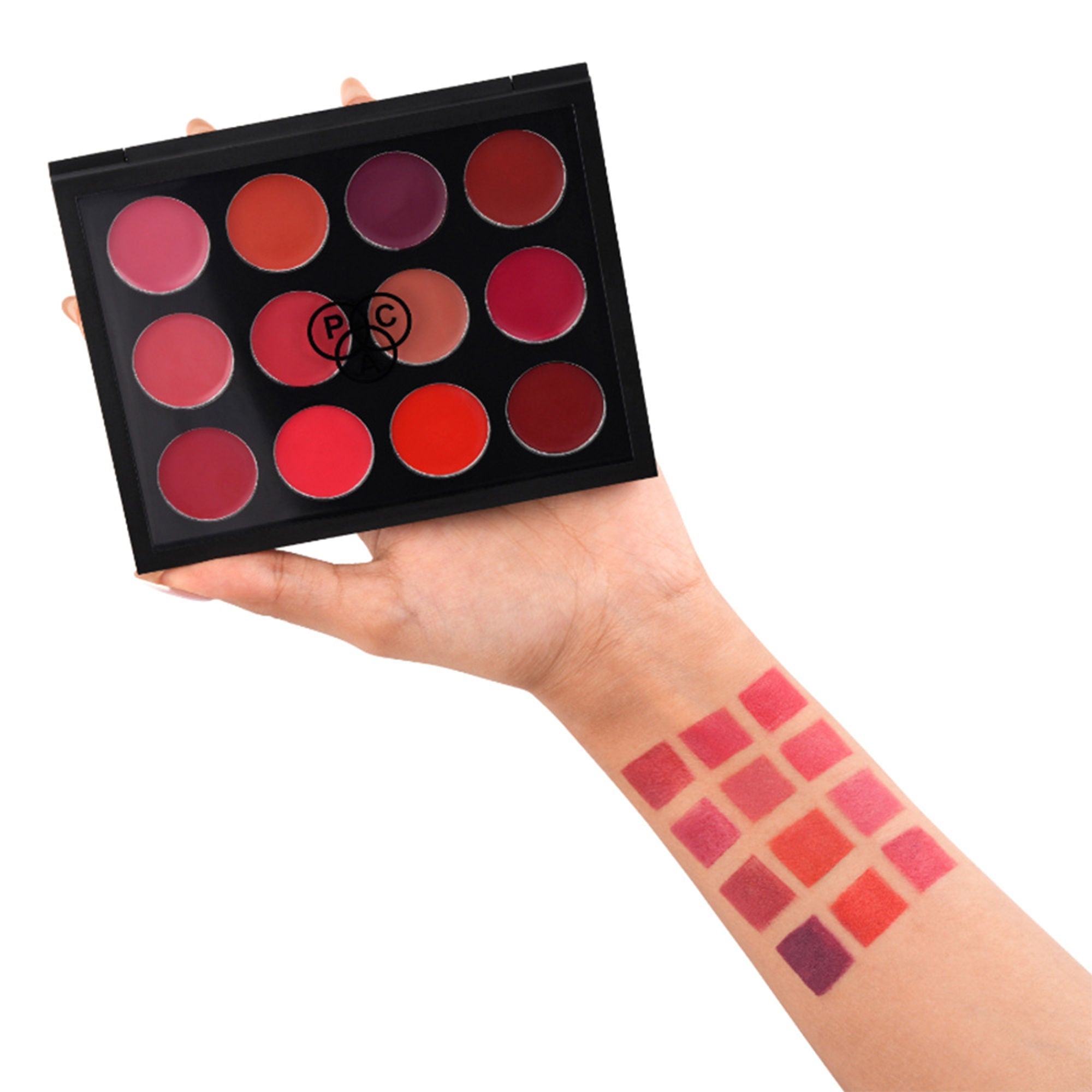 PAC Studio Retro Lip Palette X12 - Intense Color Payoff, Creamy & Highly Blendable, Semi Matte Finish