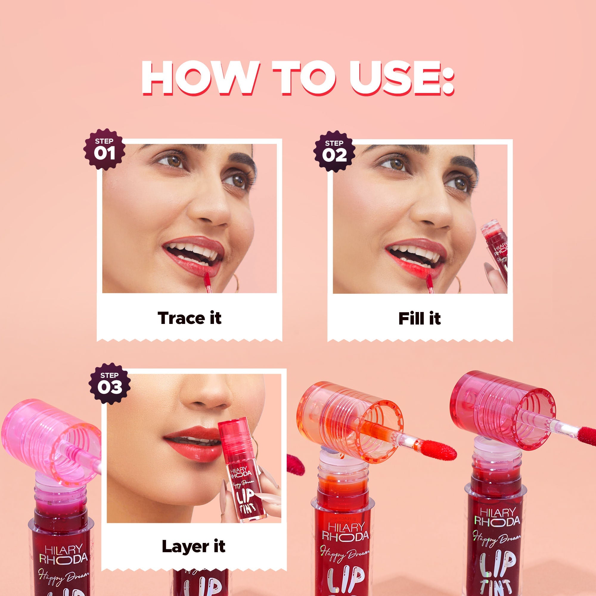Hilary Rhoda Happy Dream Lip Tint - Peach Wish 01