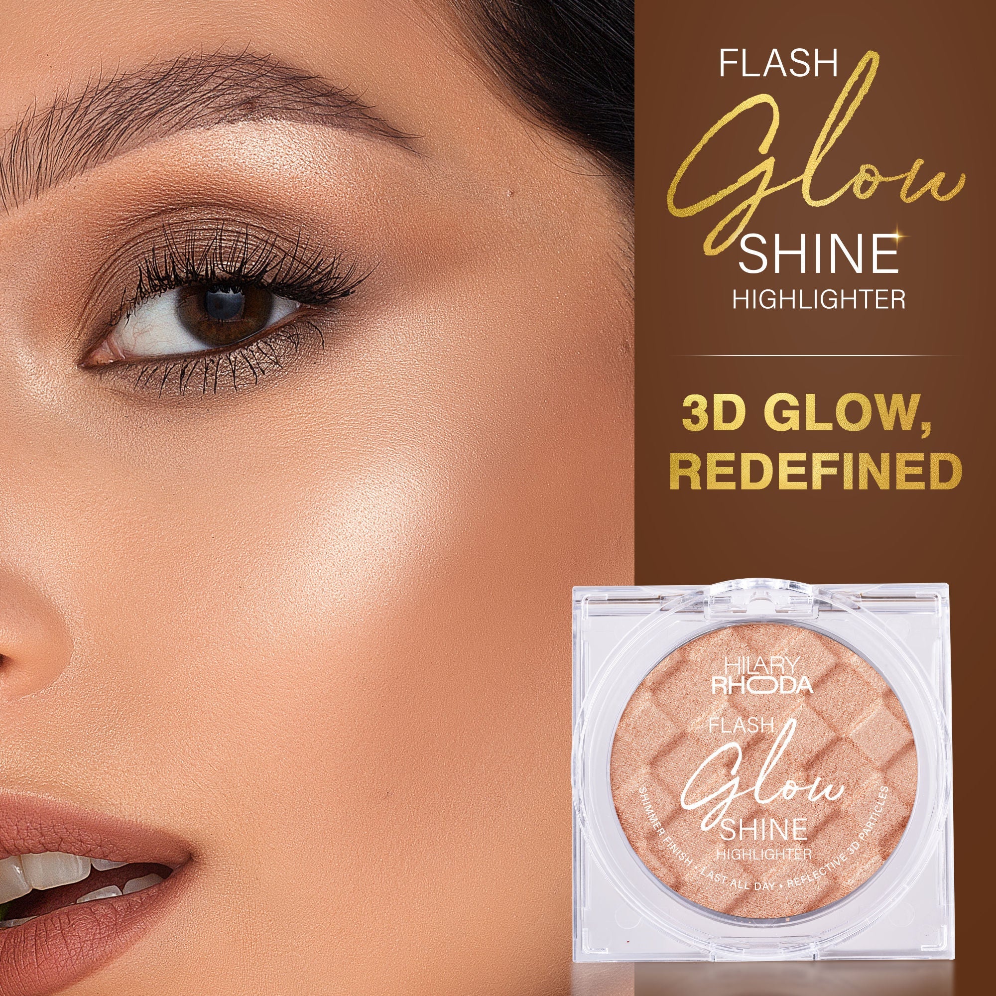 Hilary Rhoda Flash Glow Shine Reflective Highlighter - Rose Shine 02