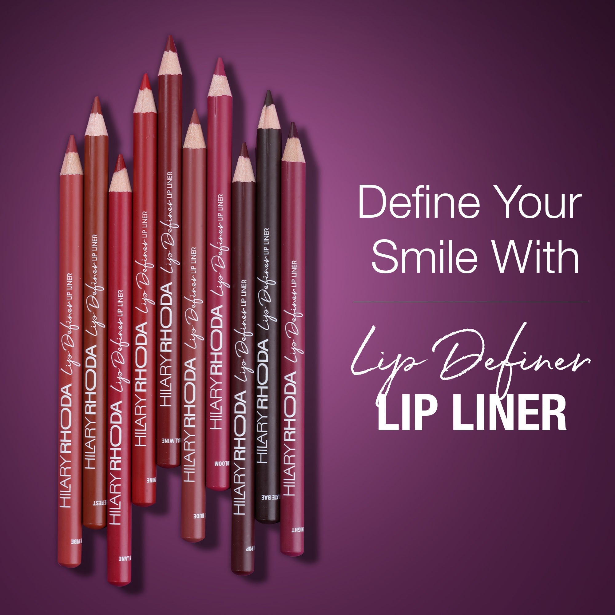 Hilary Rhoda Lip Definer Matte Lip Liner - Set Of 10