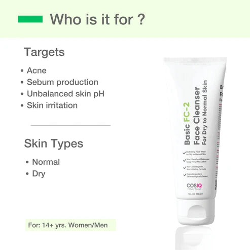 COSIQ FC-2 Basic Face Cleanser for Dry Skin