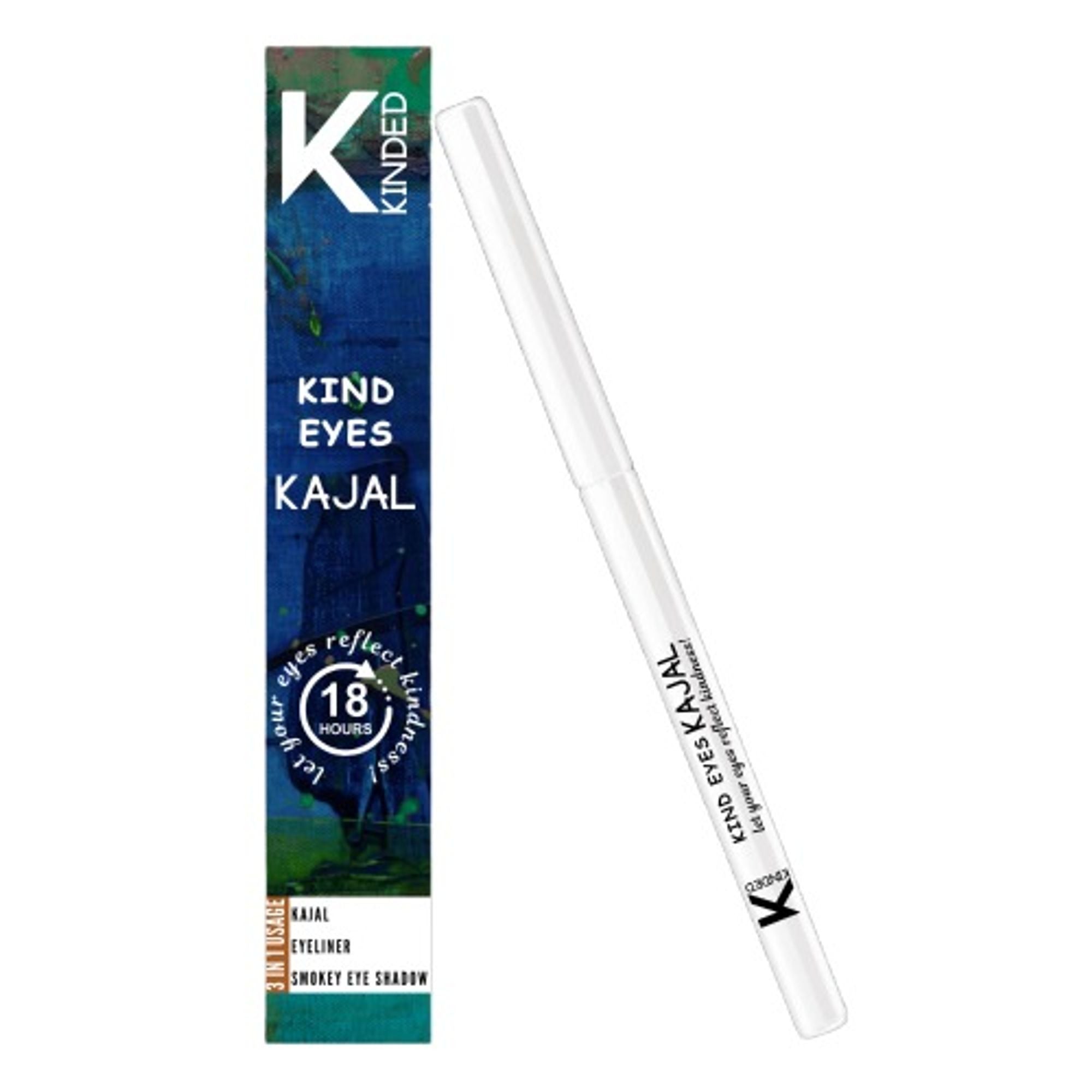 KINDED Kind Eyes Kajal 3 In 1 Kohl Kajal Eye Liner Smokey Eye Shadow - 02 Wishful White
