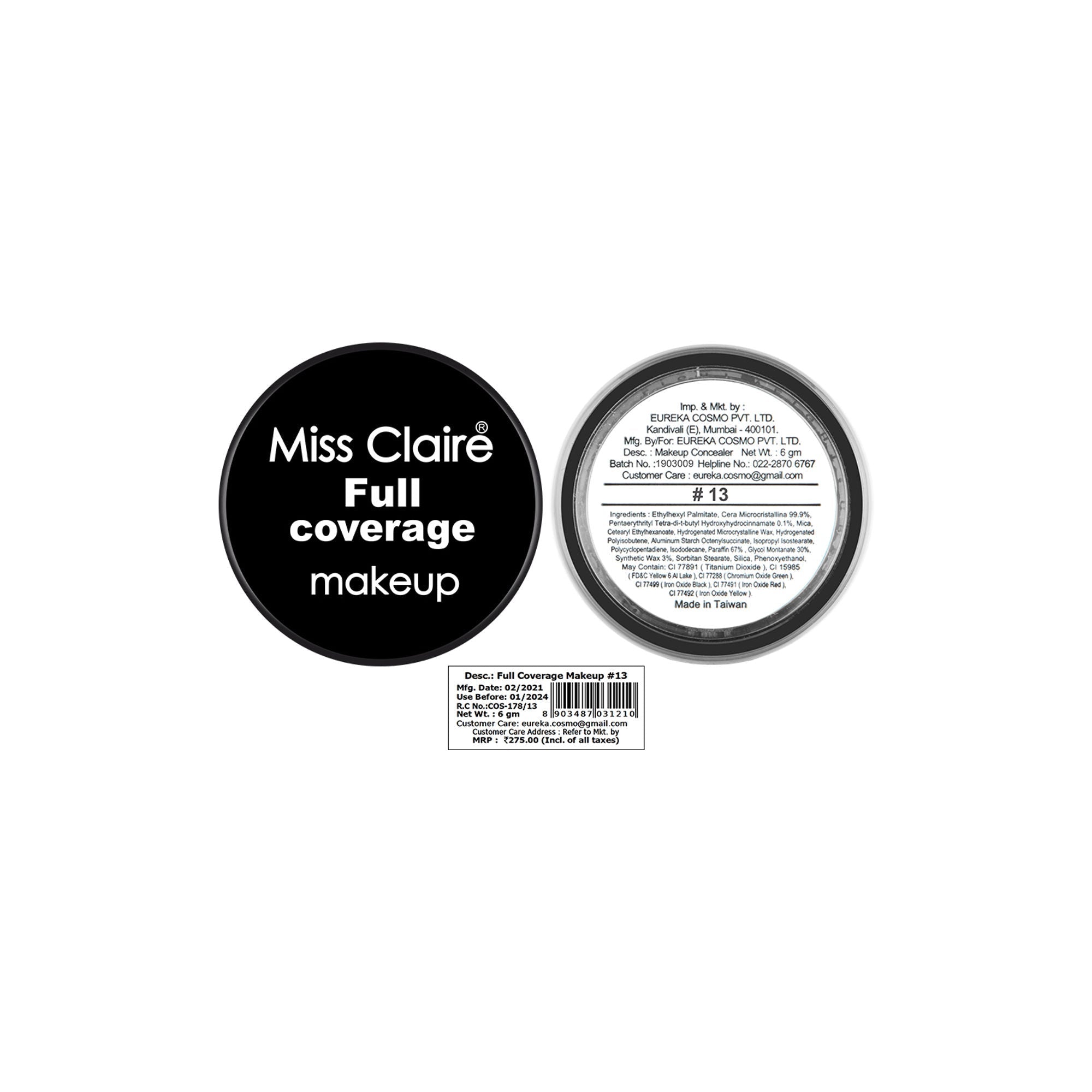 Miss Claire Full Coverage Makeup + Concealer - 13