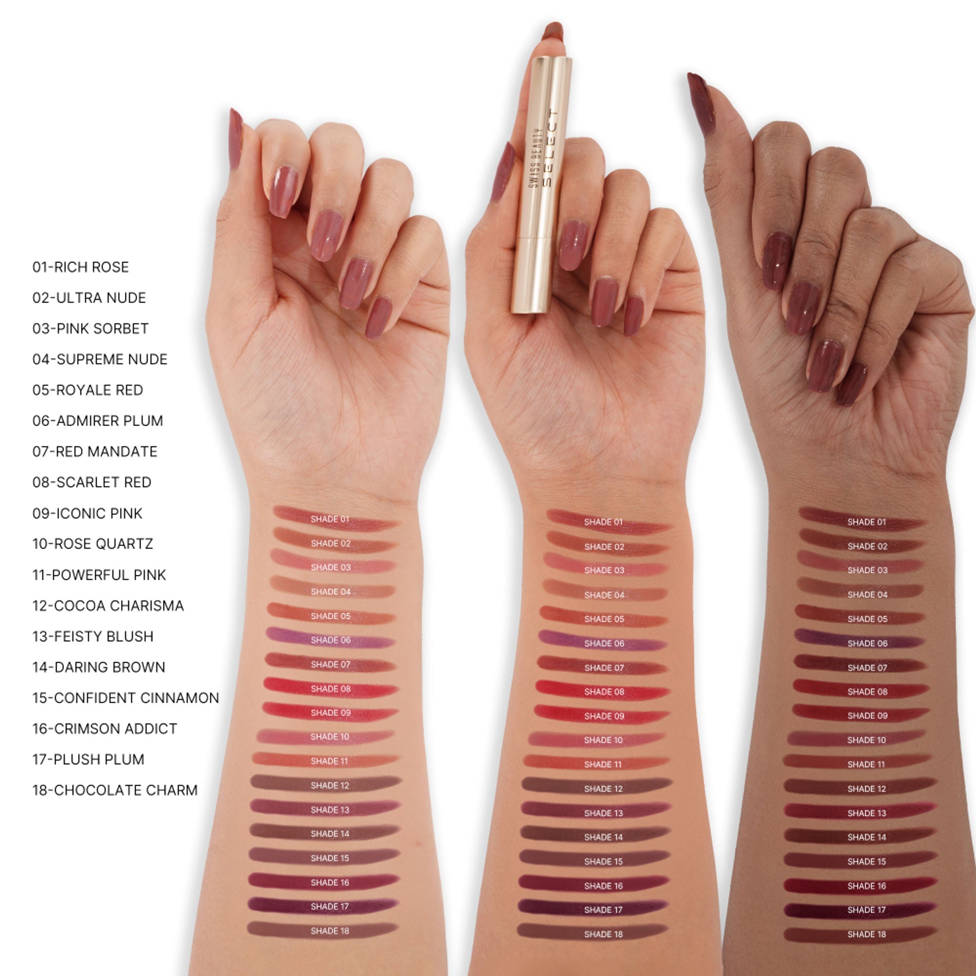 Swiss Beauty Select High On Shine Lipstick - Plush Plum