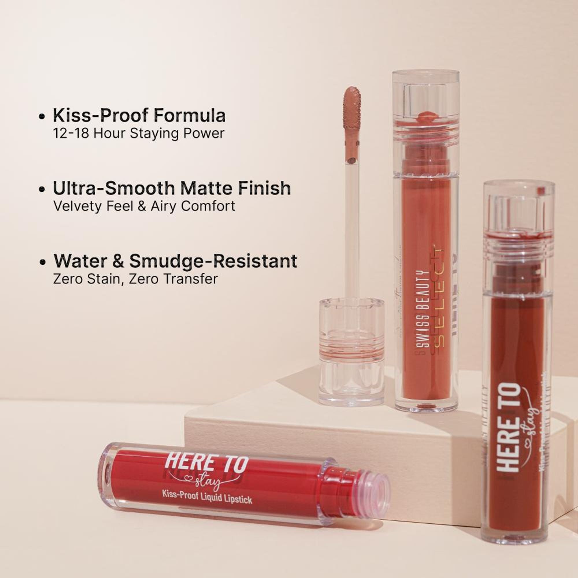 Swiss Beauty Select Here To Stay Kiss Proof Liquid Matte Lipstick With Vitamin E - 16 Rust Lust