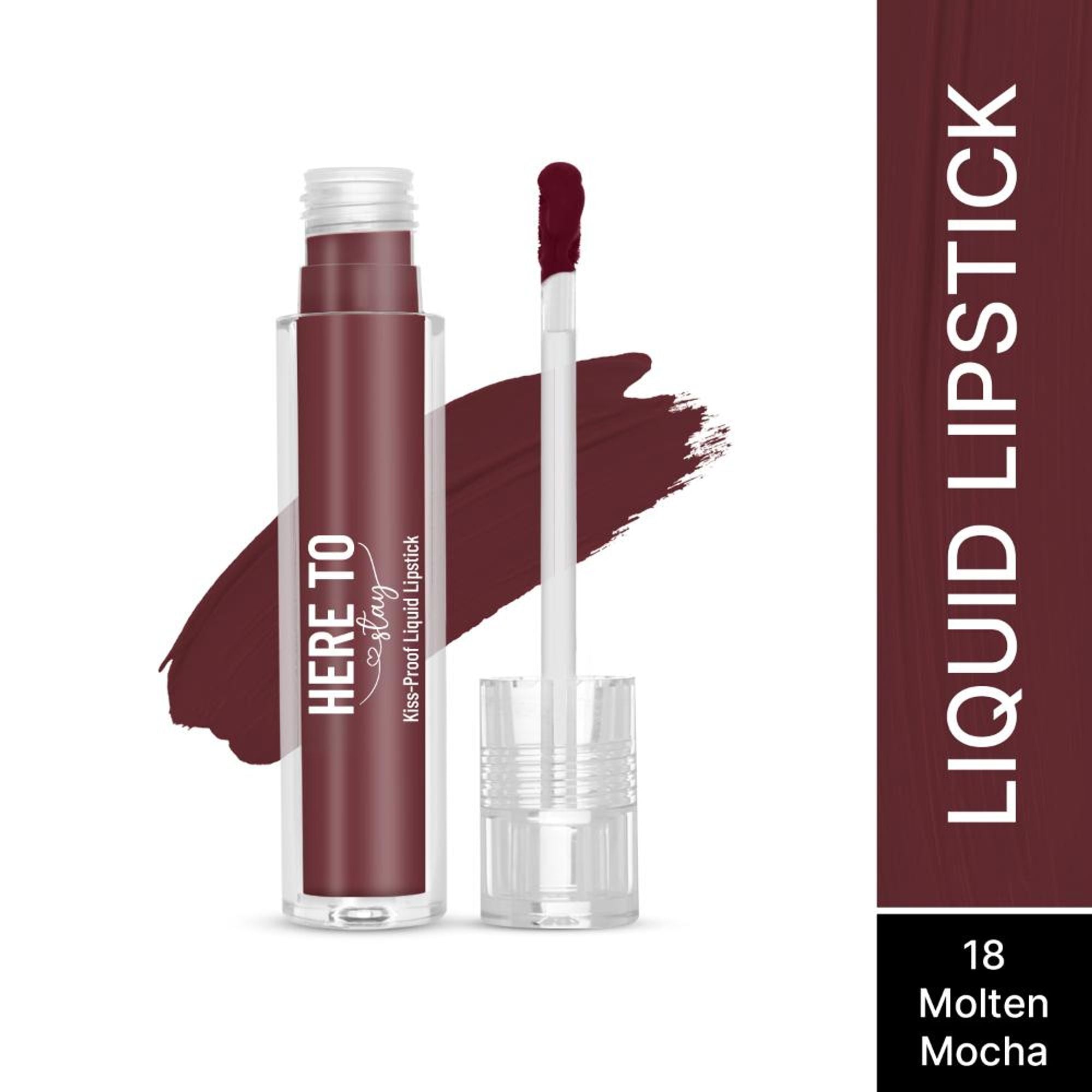 Swiss Beauty Select Here To Stay Kiss Proof Liquid Matte Lipstick With Vitamin E - 18 Molten Mocha