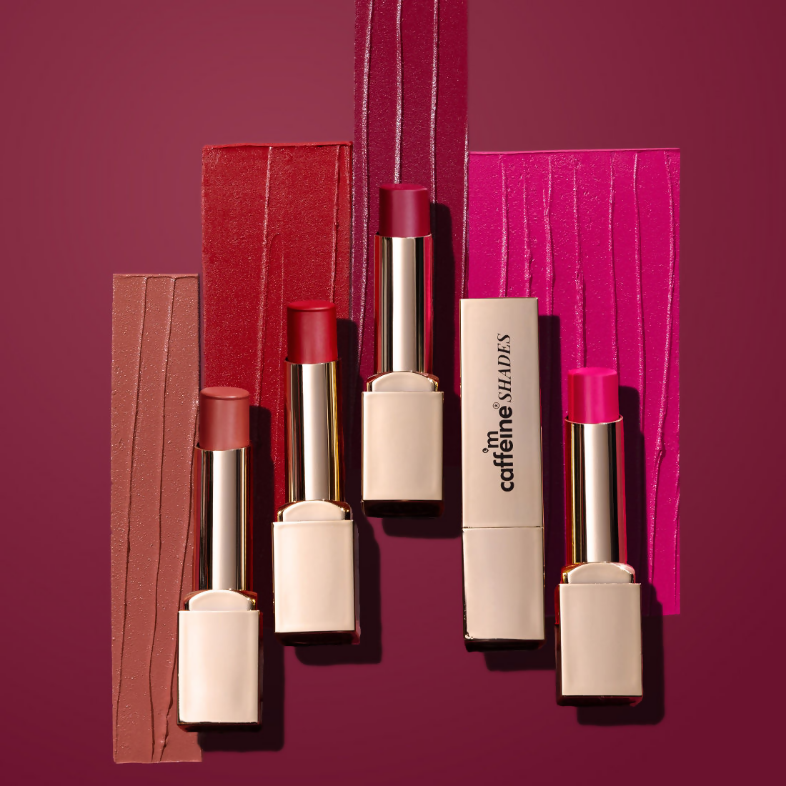 mCaffeine Shades Creamy Matte Kiss Bullet Lipstick Moisturizing Lightweight - Rose Martini