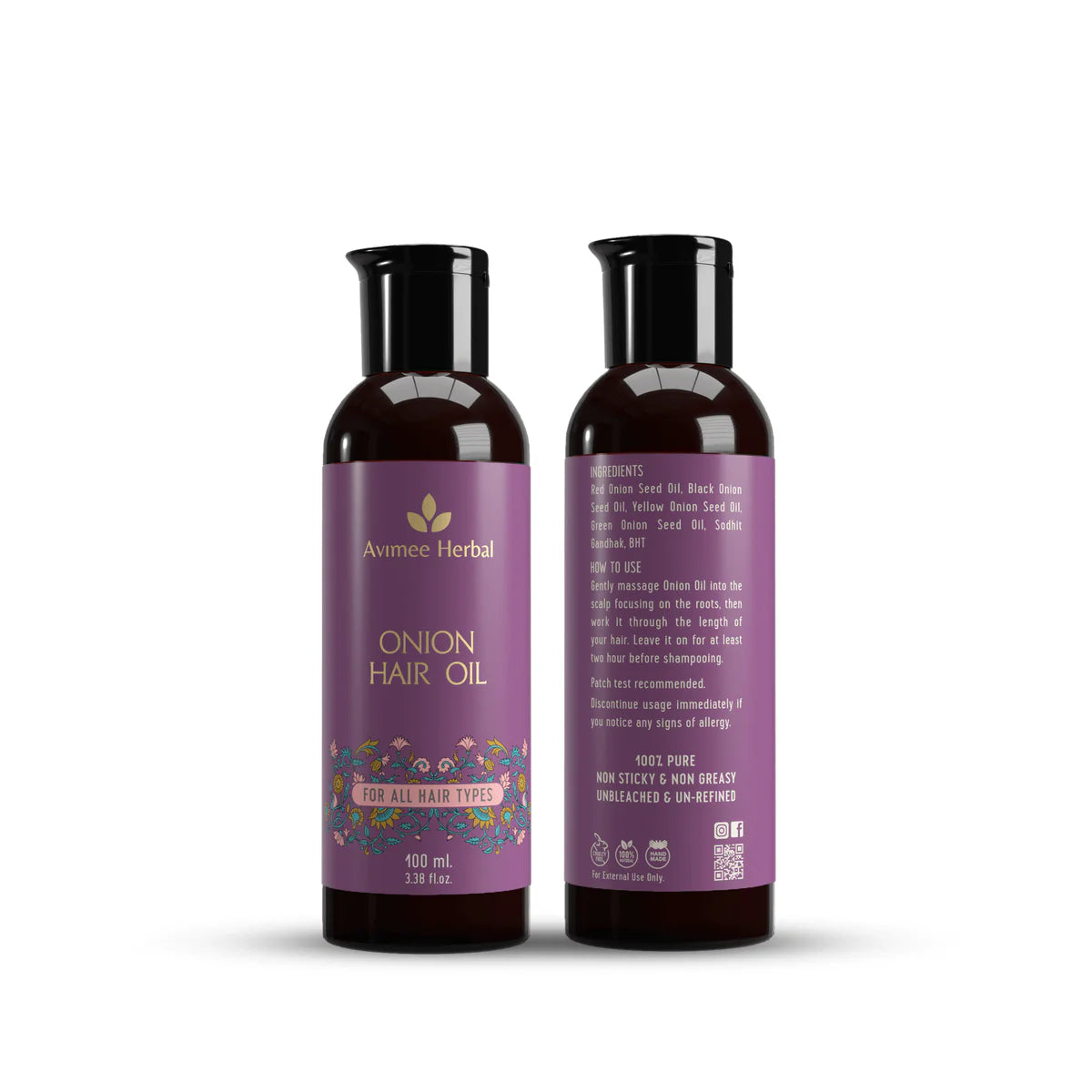 Avimee herbal Onion Hair Oil for Hair Growth and Hair Fall Control