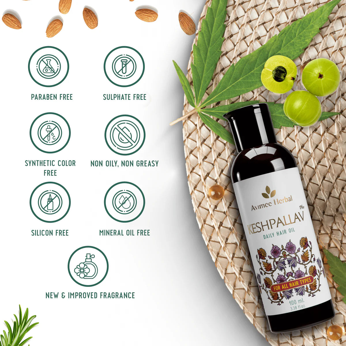 Avimee Herbal Keshpallav Plus Daily Hair Oil for Hair Growth