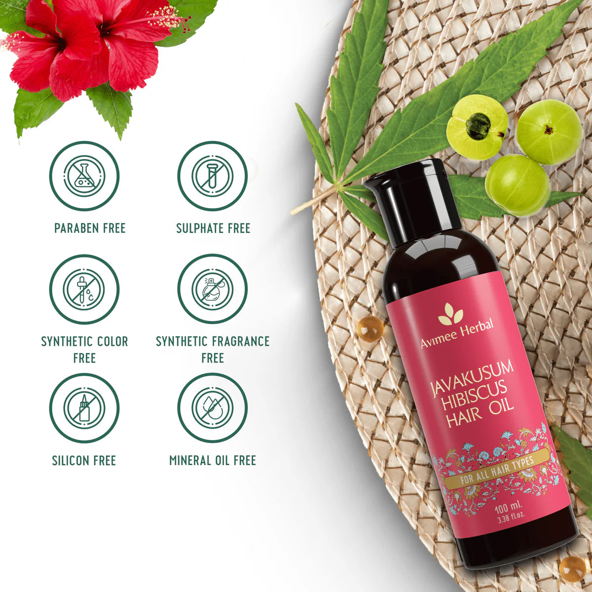 Avimee herbal Javakusum Hibiscus Hair Oil