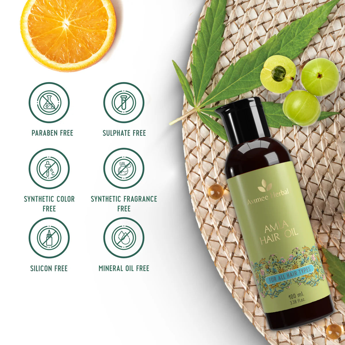 Avimee herbal Pure Amla Hair Oil for Grey Hair & Dandruff