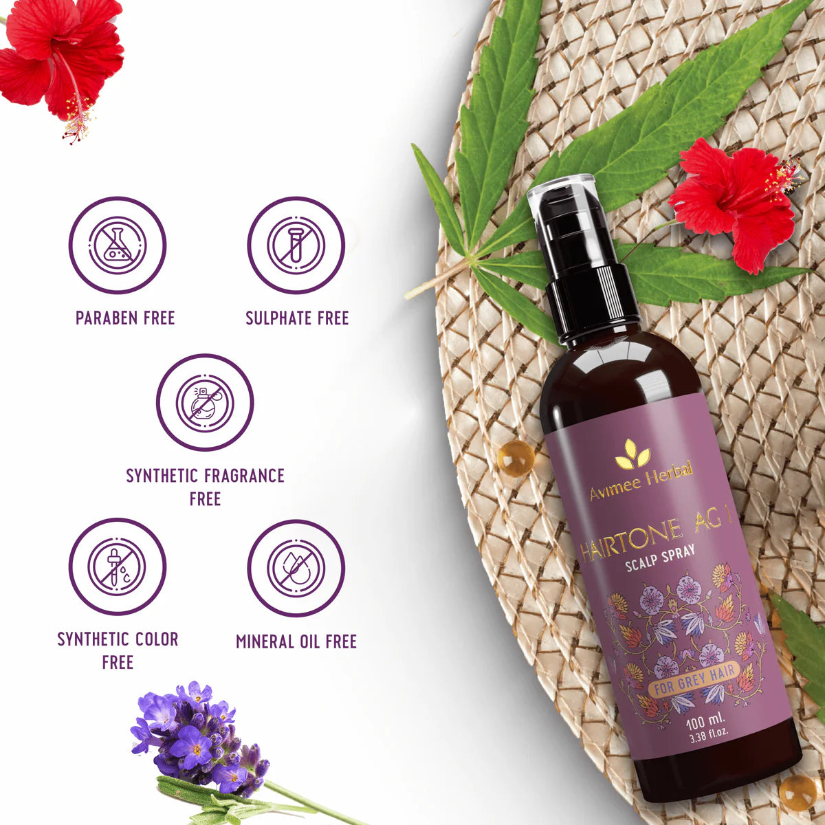 Avimee herbal Hairtone AG 1 Scalp Spray for Grey Hair