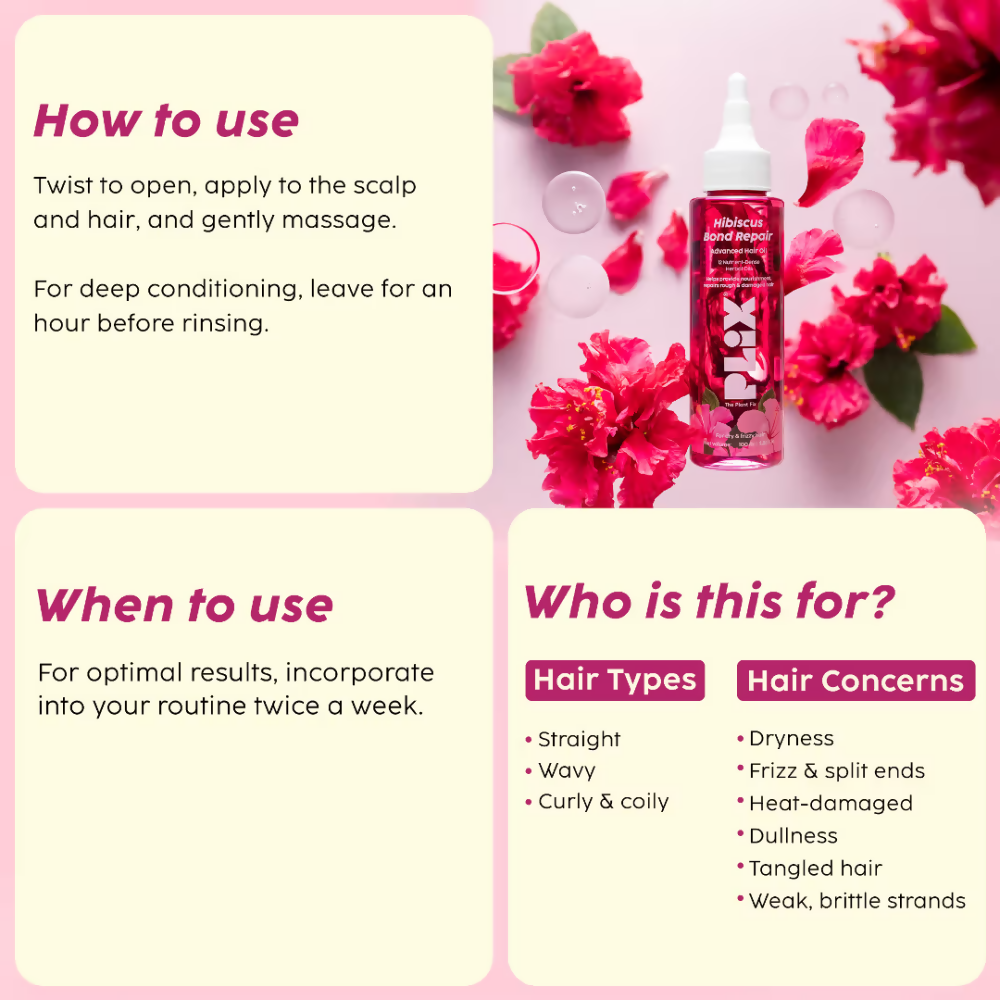 PLIX The Plant Fix Hibiscus Bond Repair Advanced Hair Oil