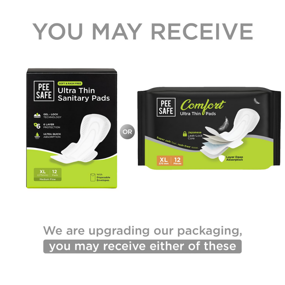 Pee Safe Comfort Ultra Thin Sanitary Pads For Women - XL