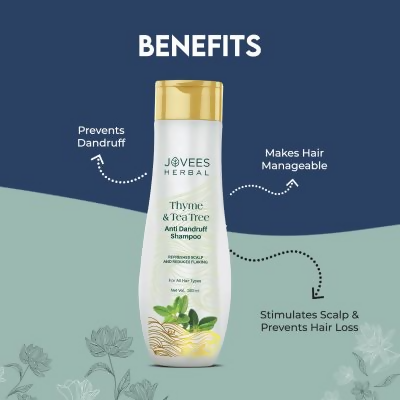 Jovees Thyme & Tea Tree Anti Dandruff Shampoo For All Hair Types
