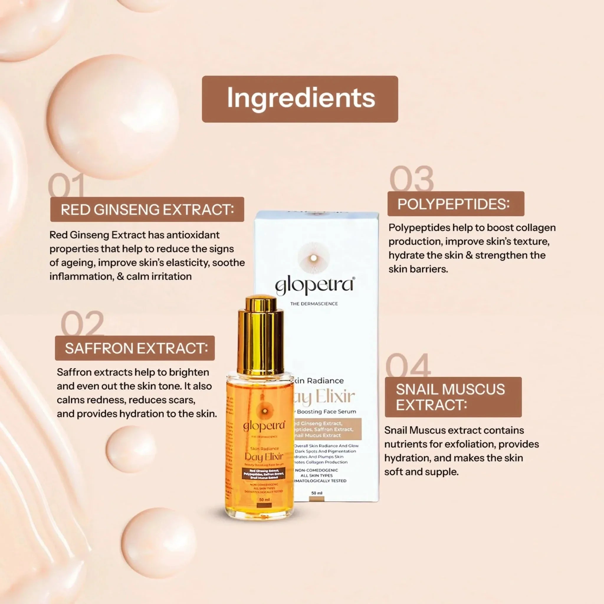 Glopetra Day Elixir Face Serum