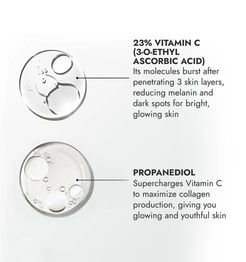 COSIQ Glowing Skin with Vitamin C-23% Serum : Advanced Molecular Skincare Technology 60ml