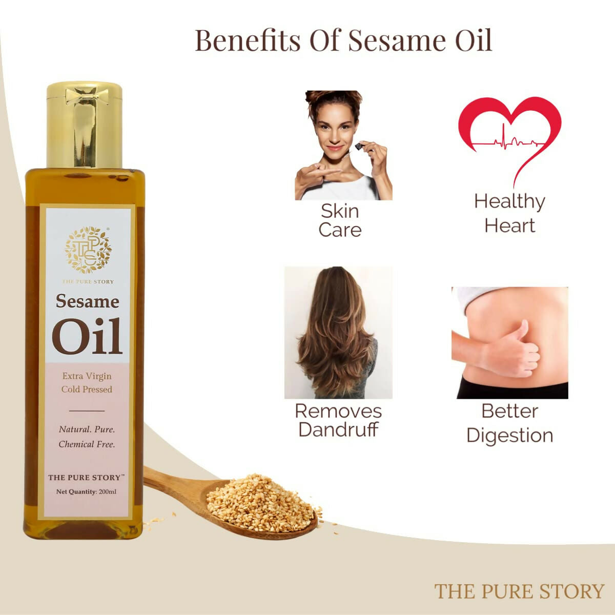 The Pure Story Natural Cold Pressed Oil for Hair & Skin with Seasame