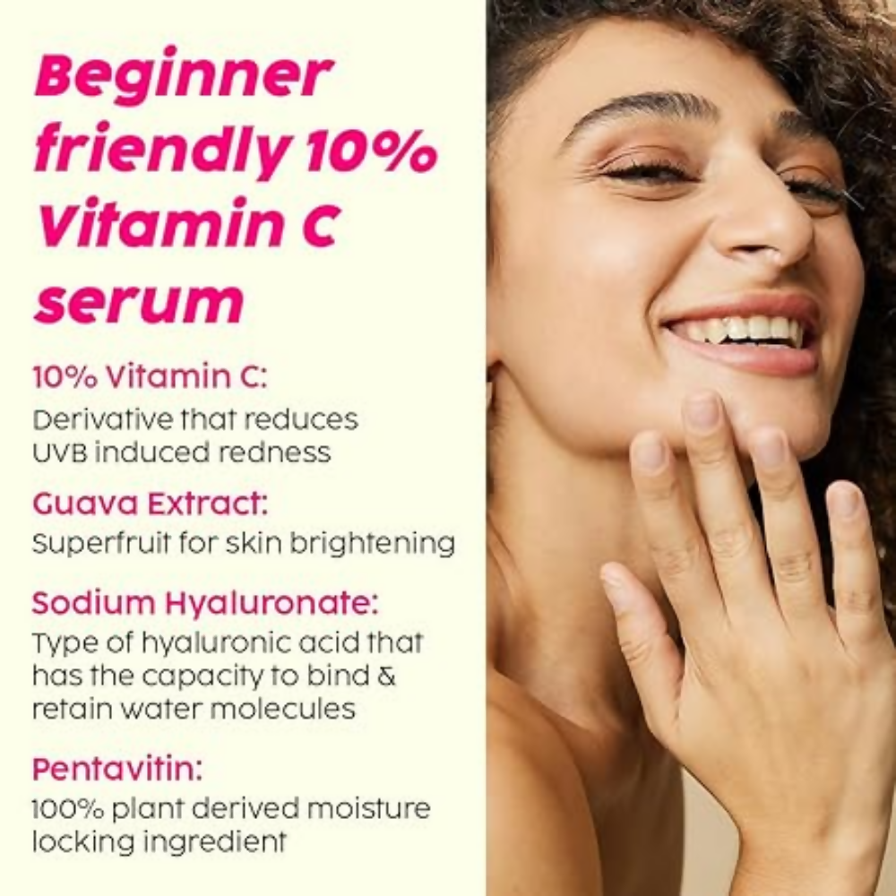 PLIX The Plant Fix 10% Vitamin C Glow Face Serum & Lip Scrub For Skin Brightening & Exfoliate Lips