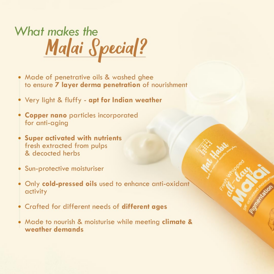 Nat Habit Turmeric Face Malai Cream For Skin Glow