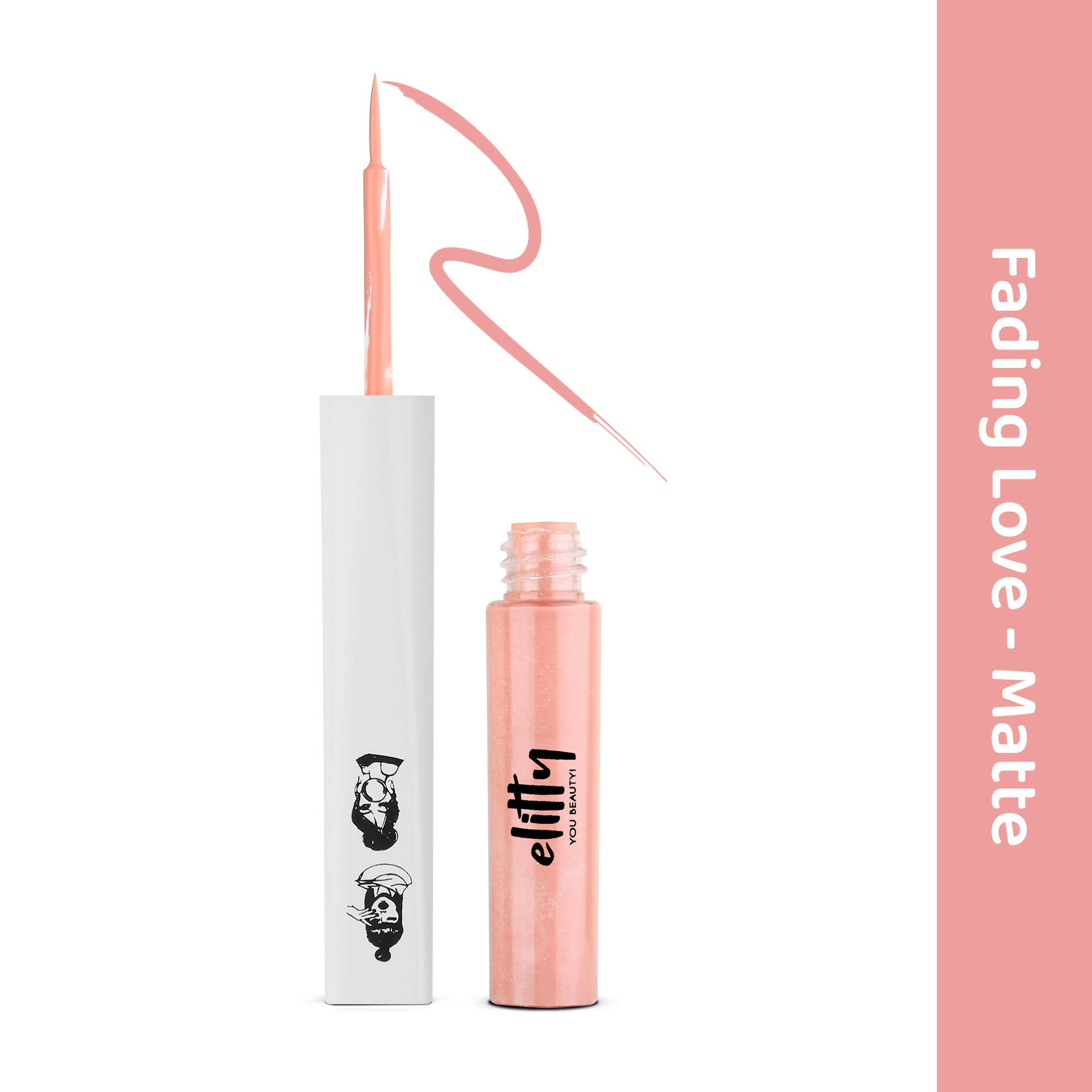 Elitty Peach Pop Color Matte Finish Liquid Eyeliner - Fading Love-Pink