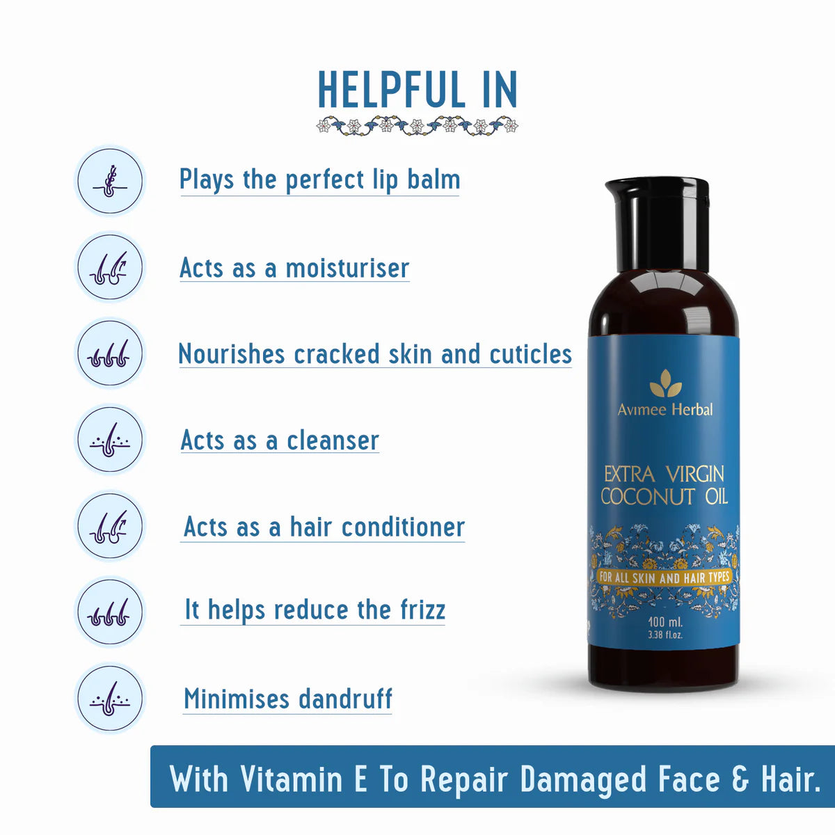 Avimee herbal Extra Virgin Coconut Oil (Cold Pressed) For Winters