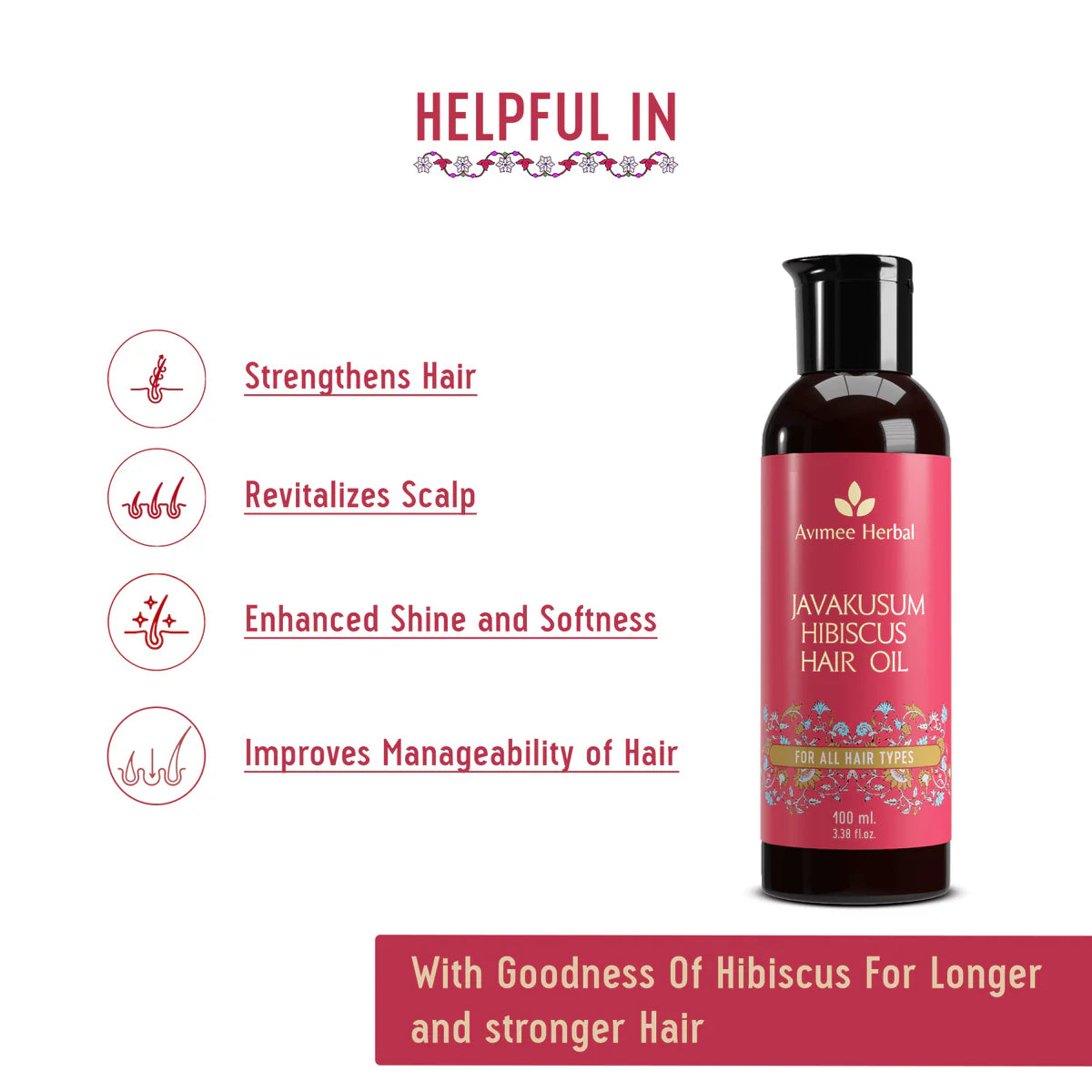 Avimee herbal Javakusum Hibiscus Hair Oil