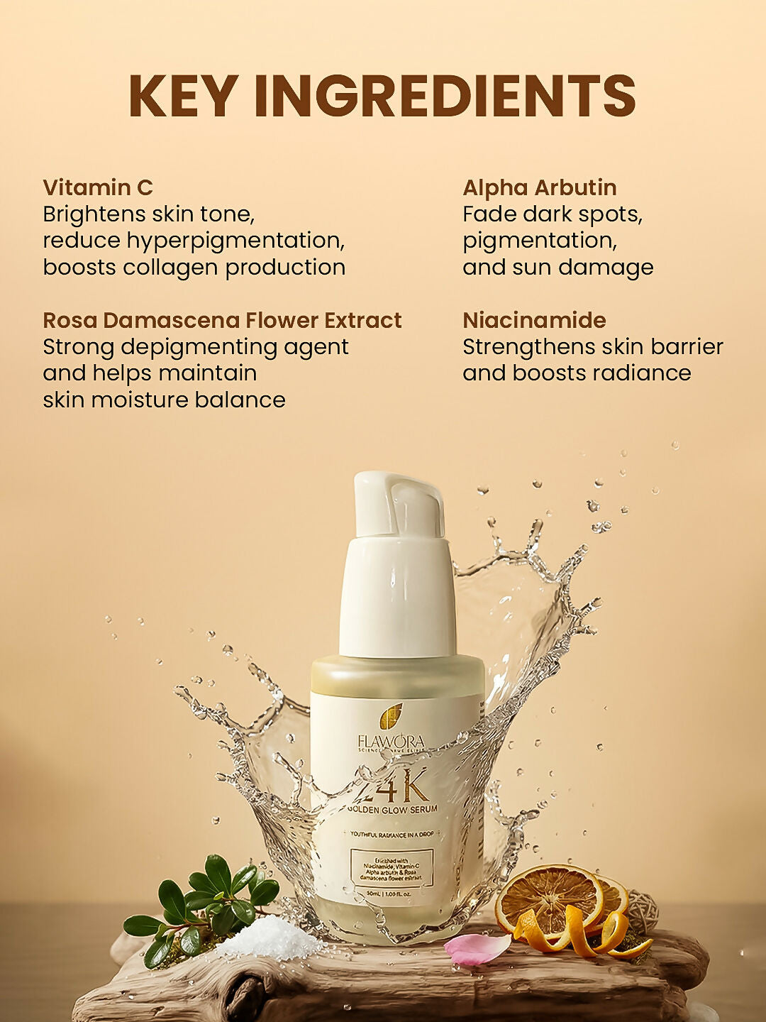 Flawora 24k Golden Glow Face Serum