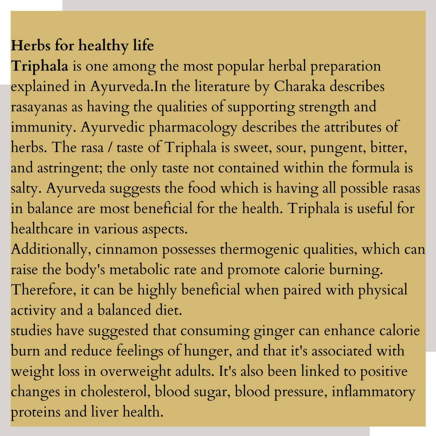 Satvi Wellness Thriphala Drink - Triphala with Cinnamon and Dry Ginger | Herbal Tea