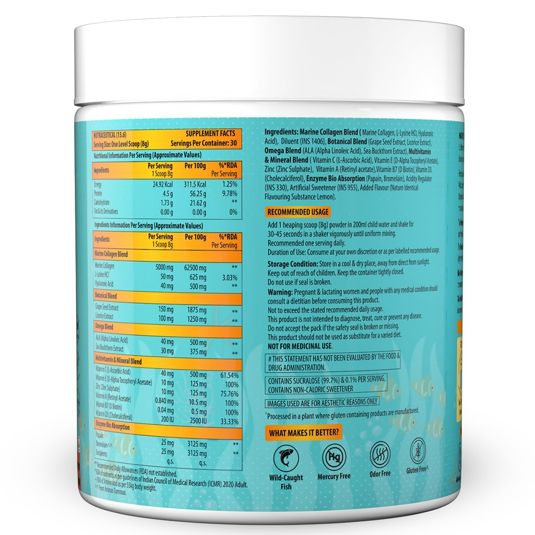Naturyz Marine Collagen Skin X5 Power For Women & Men (Guava Flavour)