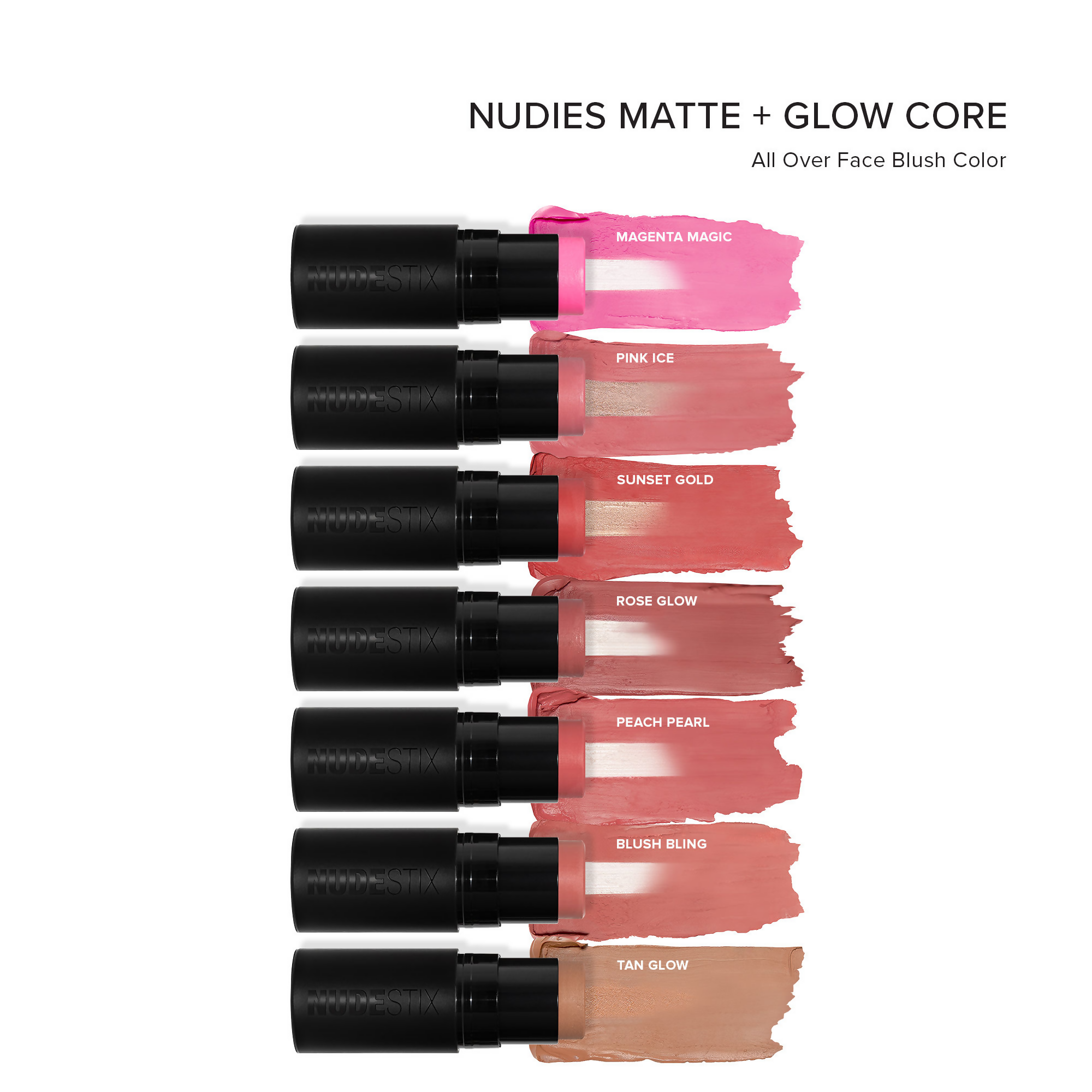 Nudestix Nudies Matte + Glow Core All Over Face Blush - Pink Ice