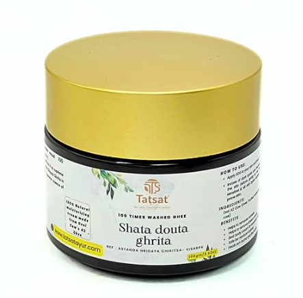 Tatsat Shata Dhauta Ghrita -100 Times Washed Desi Cow A2 Ghee moisturizing cream. Anti-Aging, Deep Nourishing & Skin Smoothing