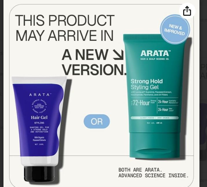 Arata Styling Hair Gel For Strong Hold & Definition Adds Texture & Control