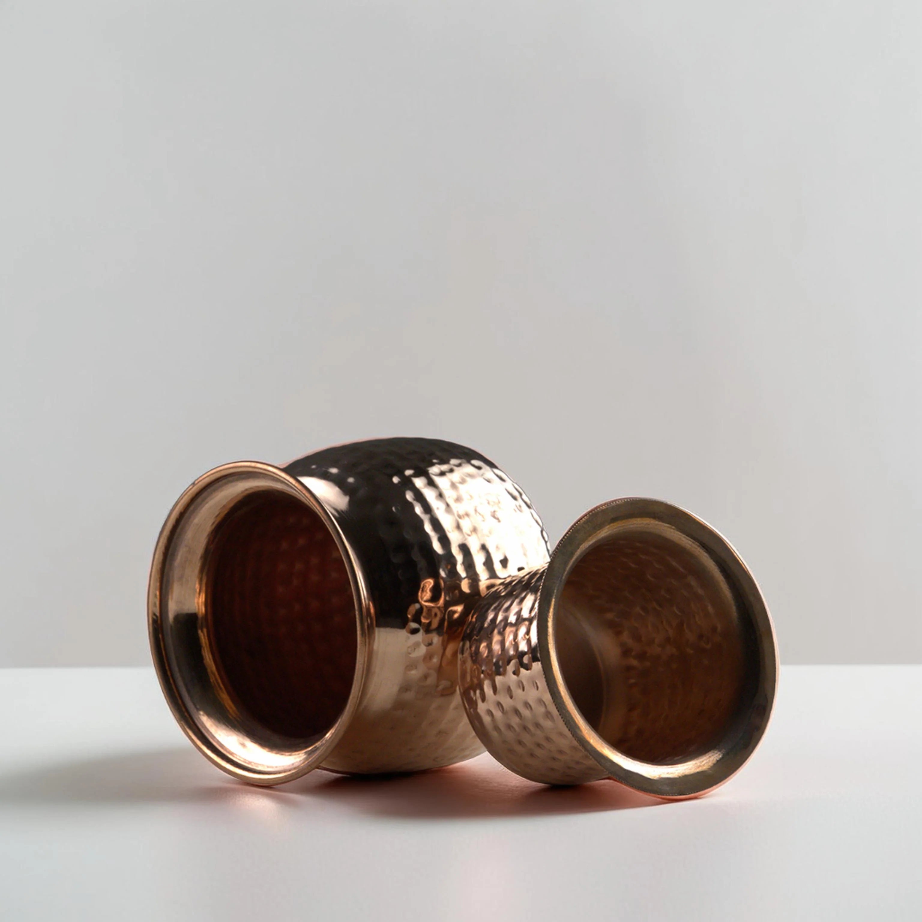 Health Smith Pure Copper Cashew Lota & Tumbler with Hammered Finish