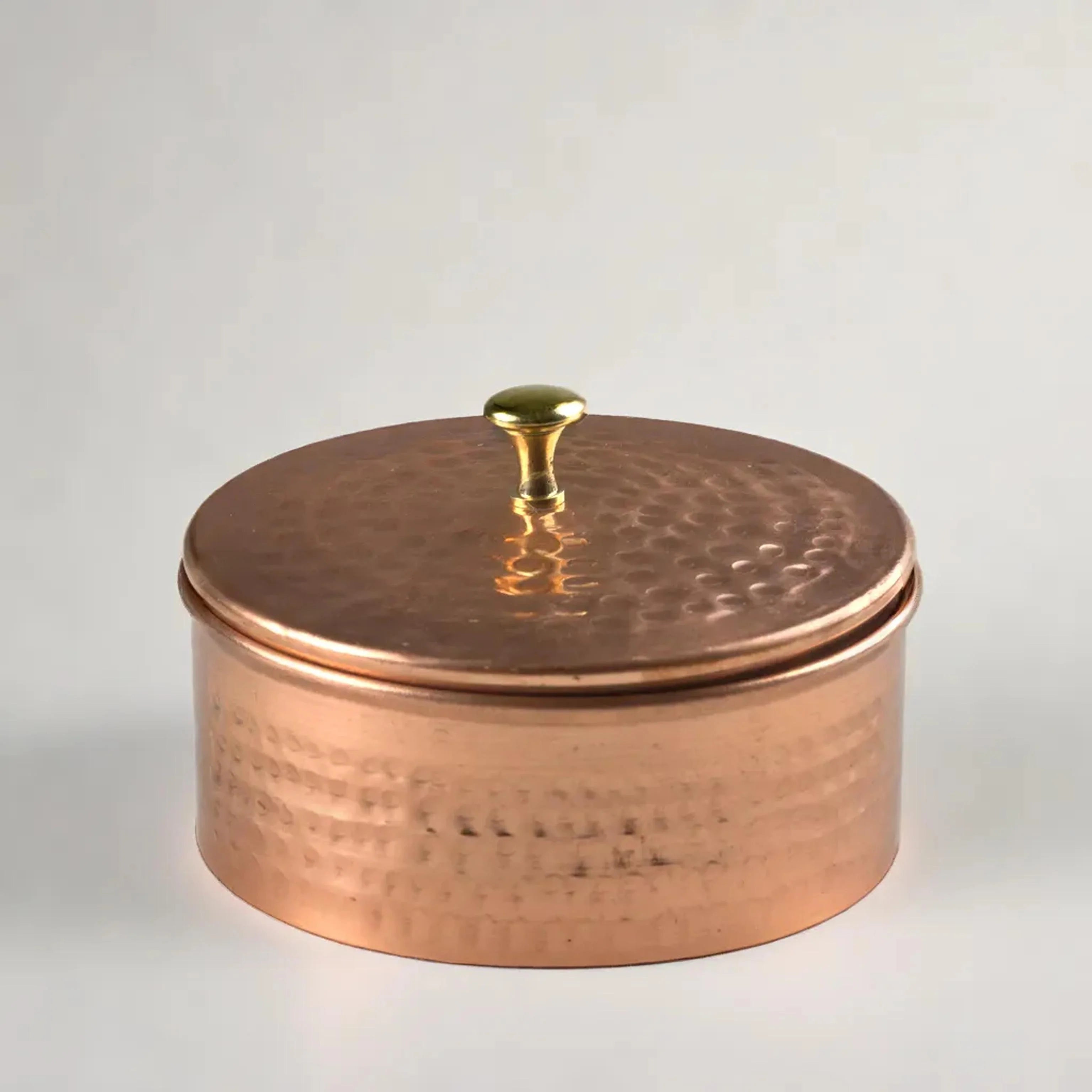 Health Smith Pure Copper Multipurpose Box | Copper Utensils for Kitchen | Hammered Finish